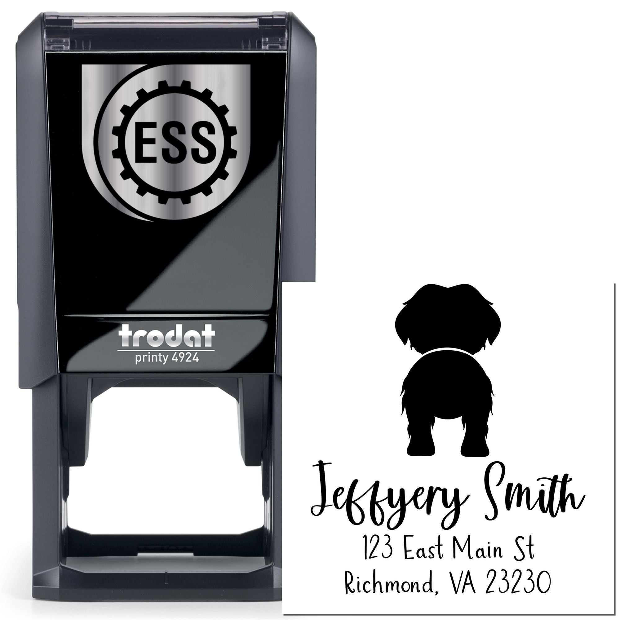 Self-Inking Maltese Custom-Made Dog Return Address Rubber Stamp - Engineer Seal Stamps