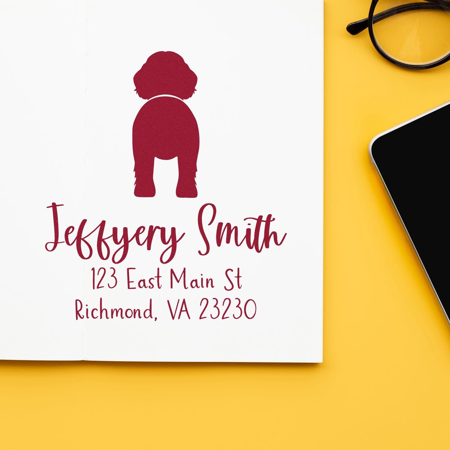 Self-Inking Newfoundland Custom-Made Dog Return Address Stamp - Engineer Seal Stamps