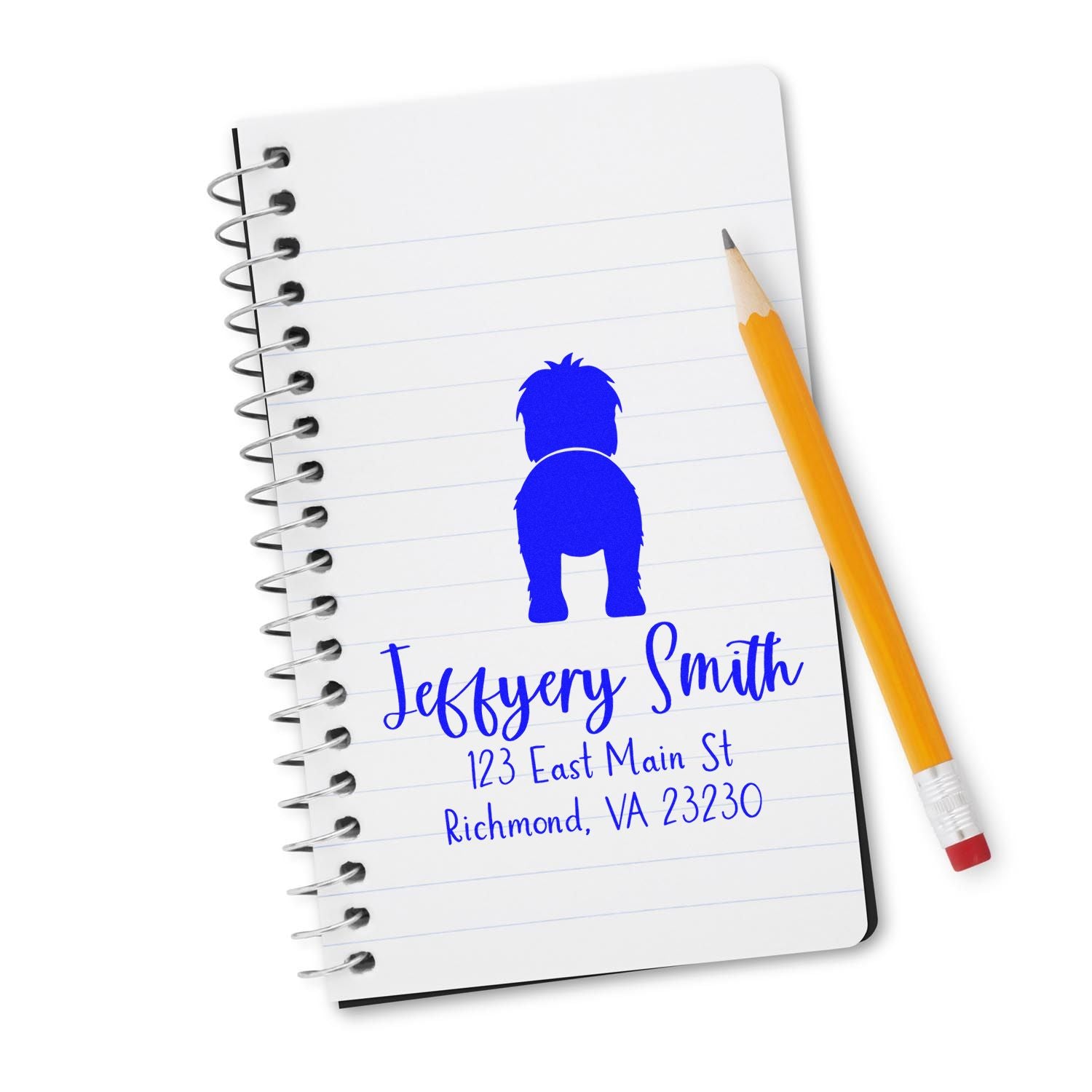 Slim Pre-Inked Old English Sheepdog Custom Mailing Address Stamp - Engineer Seal Stamps