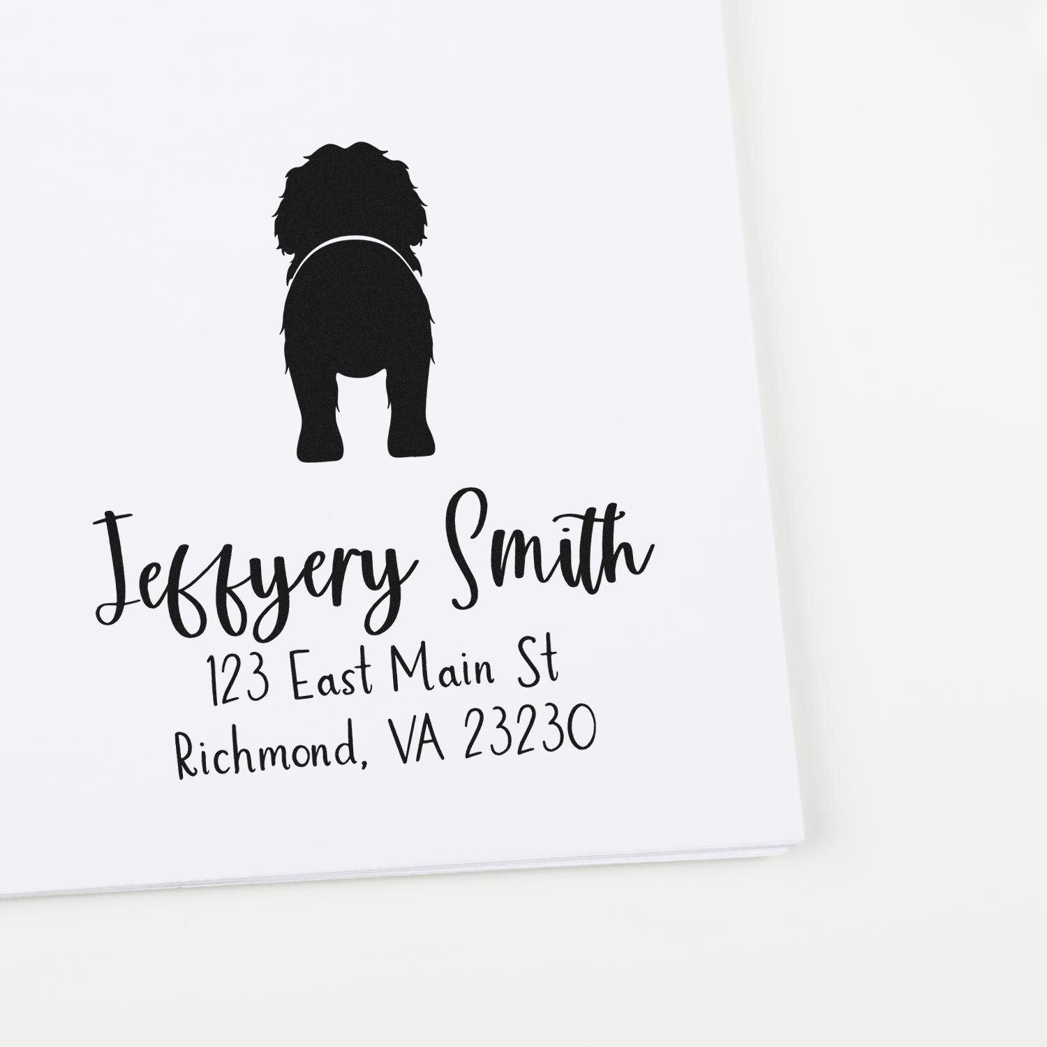PSI Pre-Inked Portuguese Water Dog Made-to-Order Pet Address Stamp for Envelopes - Engineer Seal Stamps