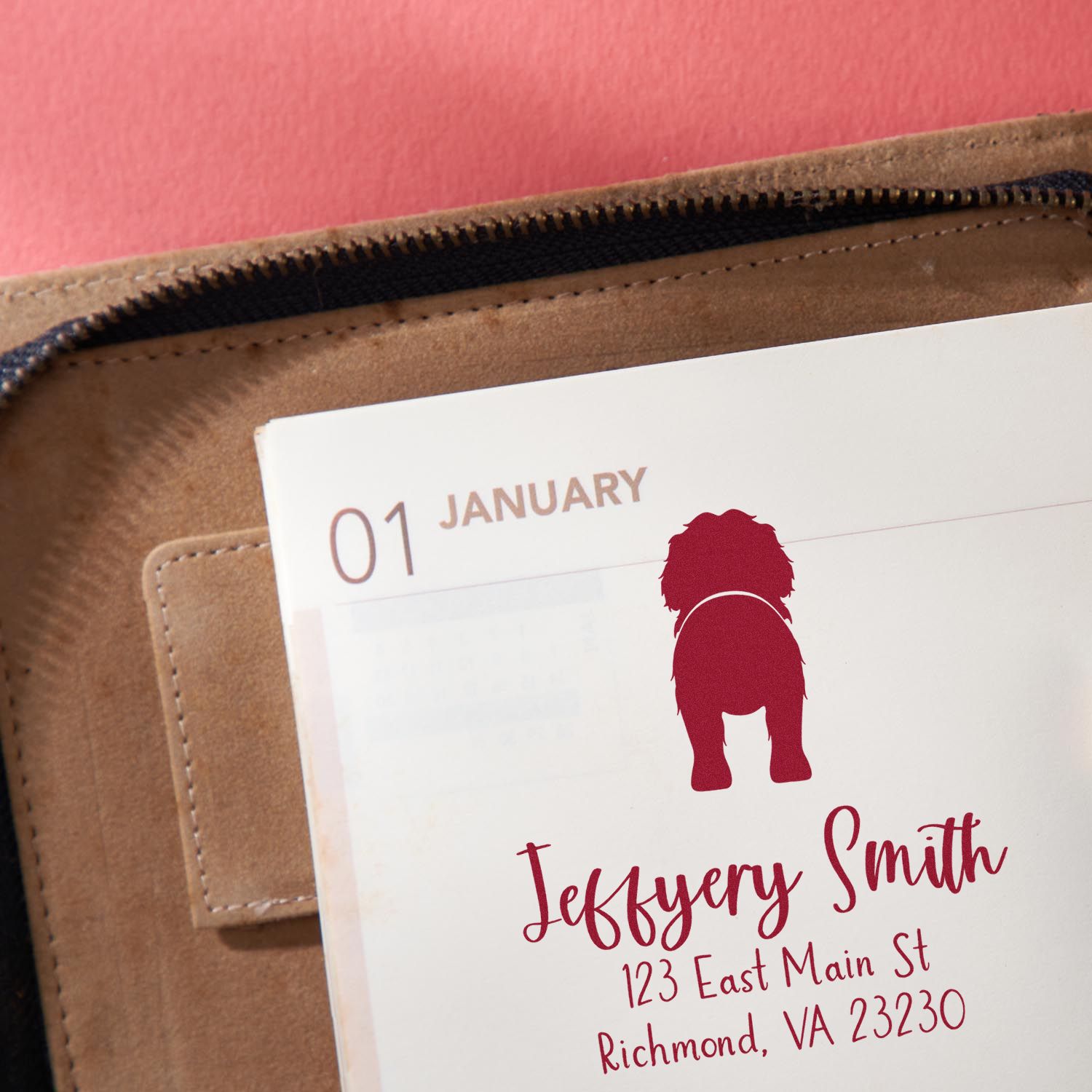 PSI Pre-Inked Portuguese Water Dog Made-to-Order Pet Address Stamp for Envelopes - Engineer Seal Stamps