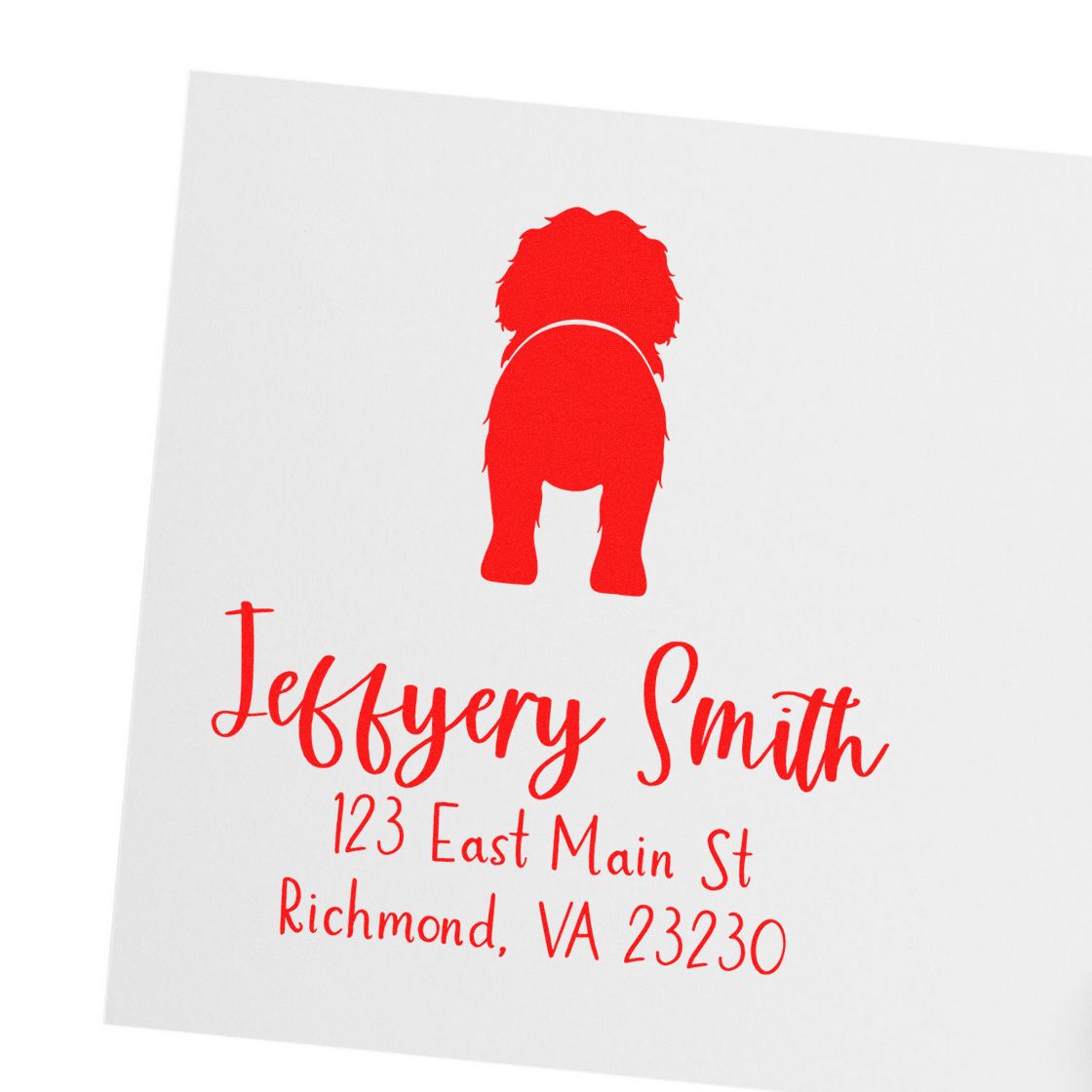 PSI Pre-Inked Portuguese Water Dog Made-to-Order Pet Address Stamp for Envelopes - Engineer Seal Stamps