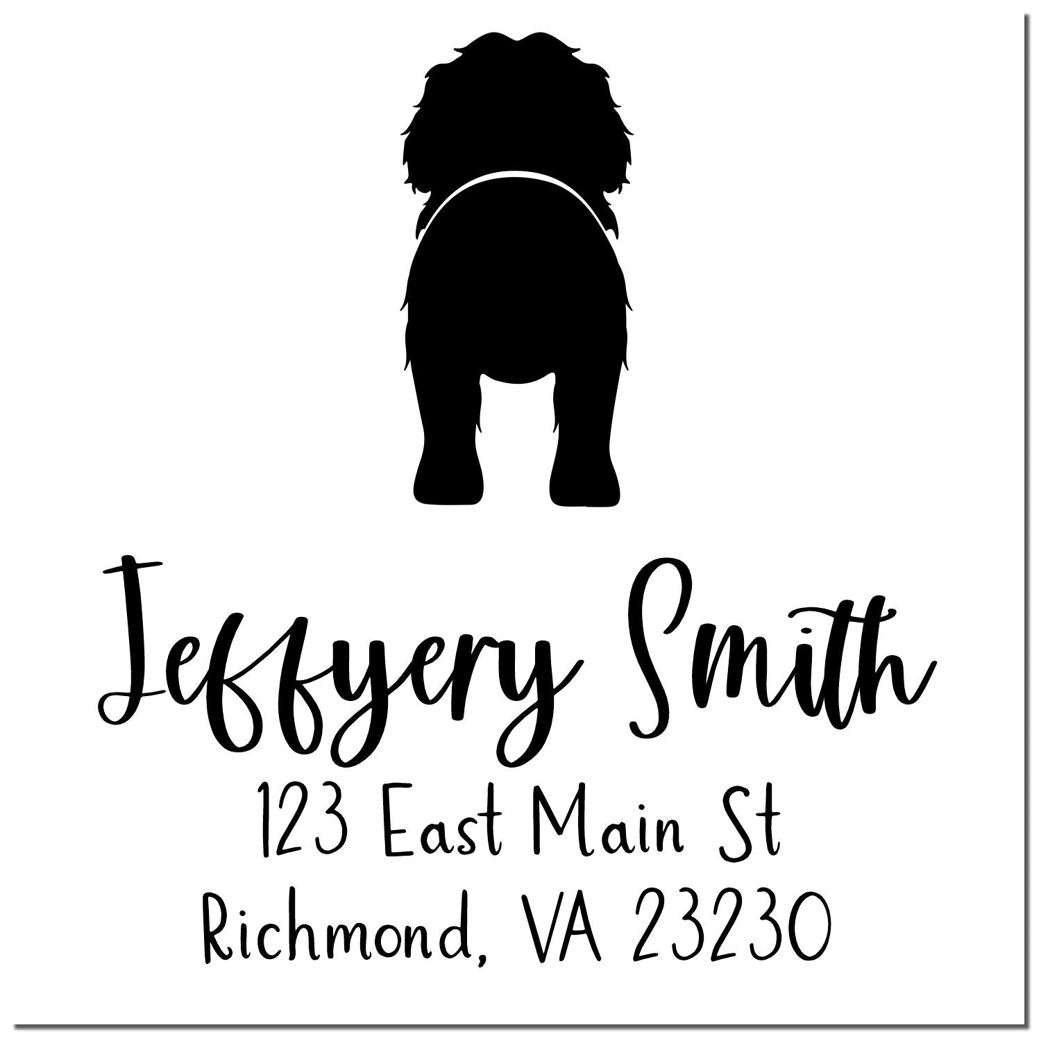 PSI Pre-Inked Portuguese Water Dog Made-to-Order Pet Address Stamp for Envelopes - Engineer Seal Stamps