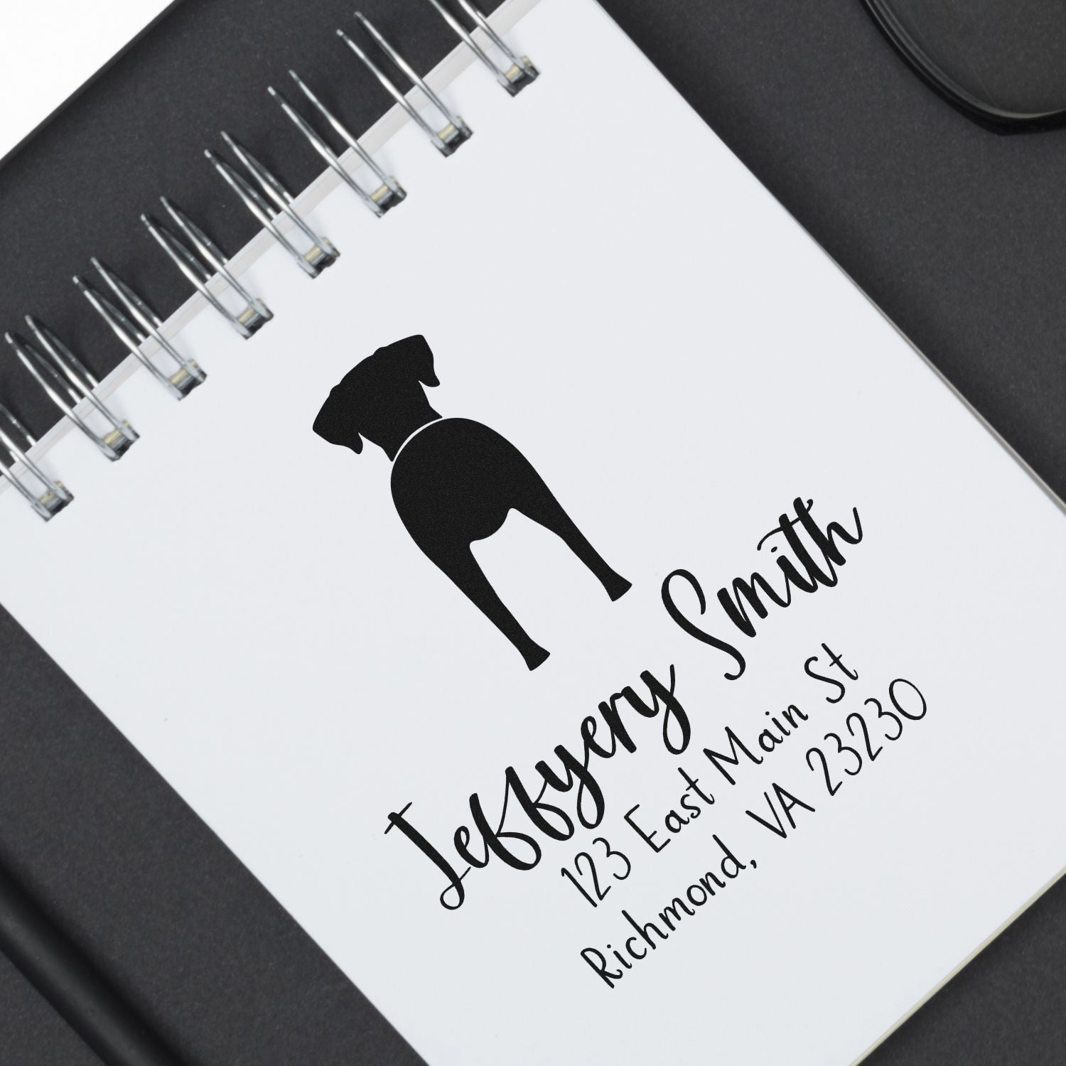 PSI Pre-Inked Rhodesian Ridgeback Made-to-Order Refillable Address Stamp - Engineer Seal Stamps