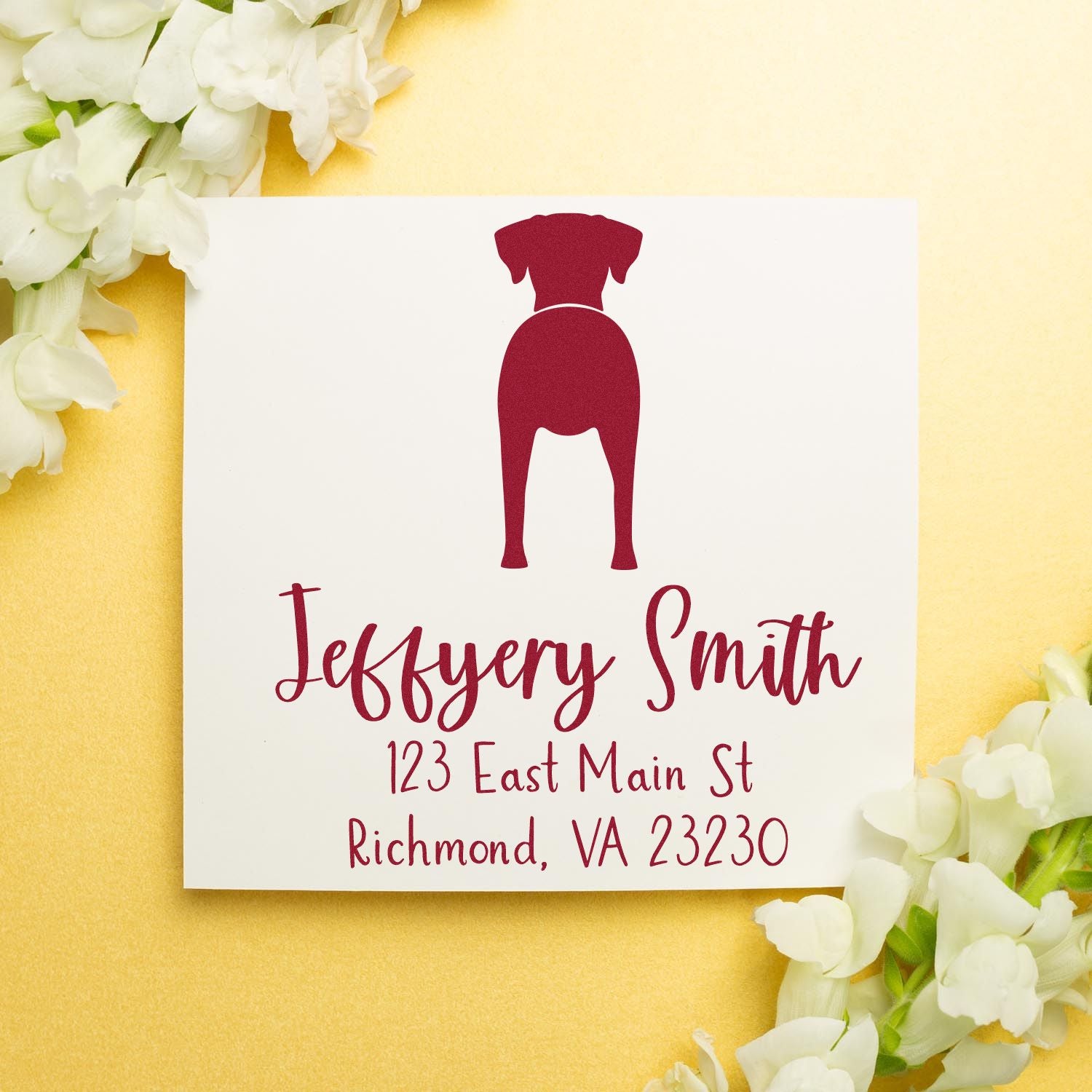 Slim Pre-Inked Rhodesian Ridgeback Custom Address Label Stamp - Engineer Seal Stamps