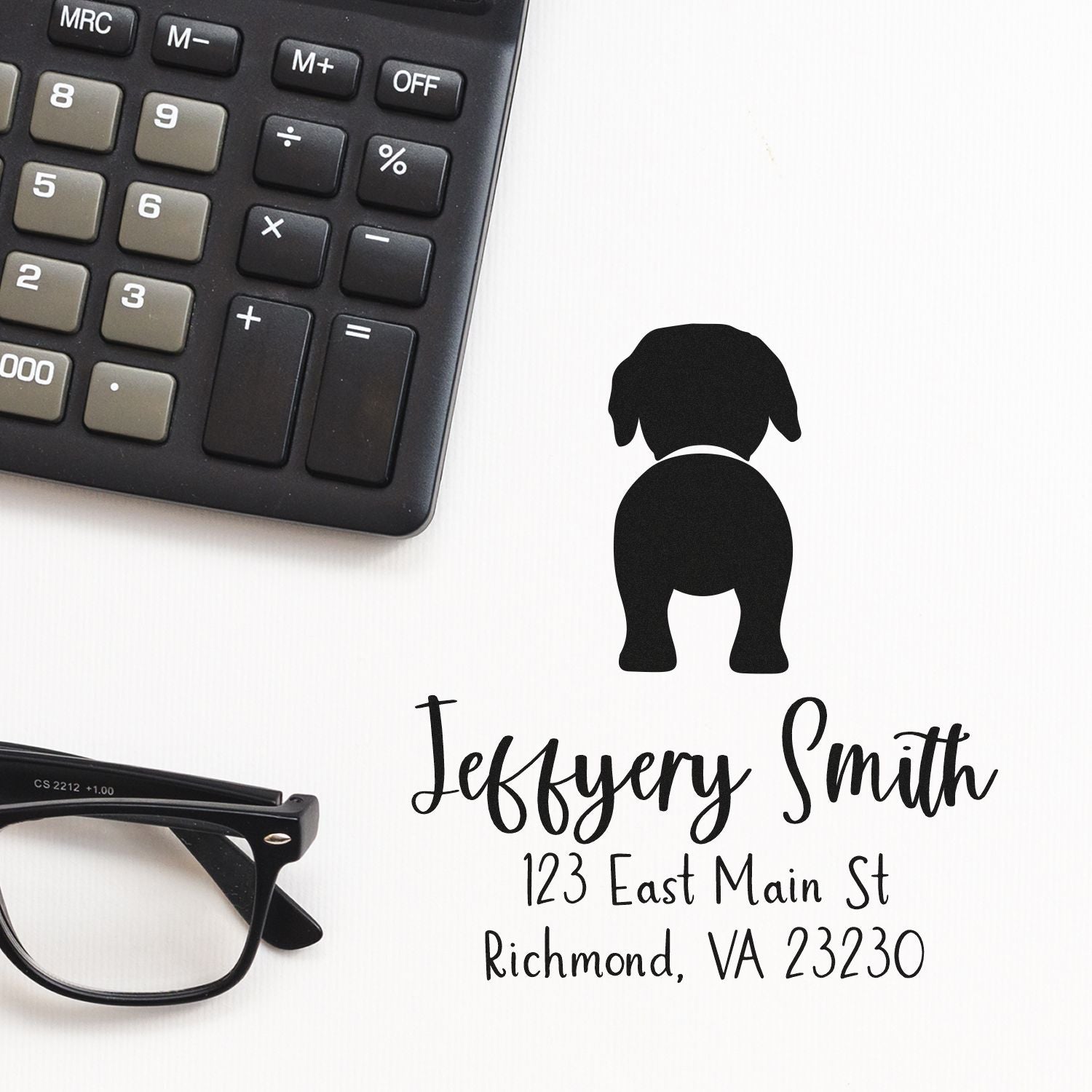PSI Pre-Inked Rottweiler Made-to-Order Refillable Address Stamp for Envelopes - Engineer Seal Stamps