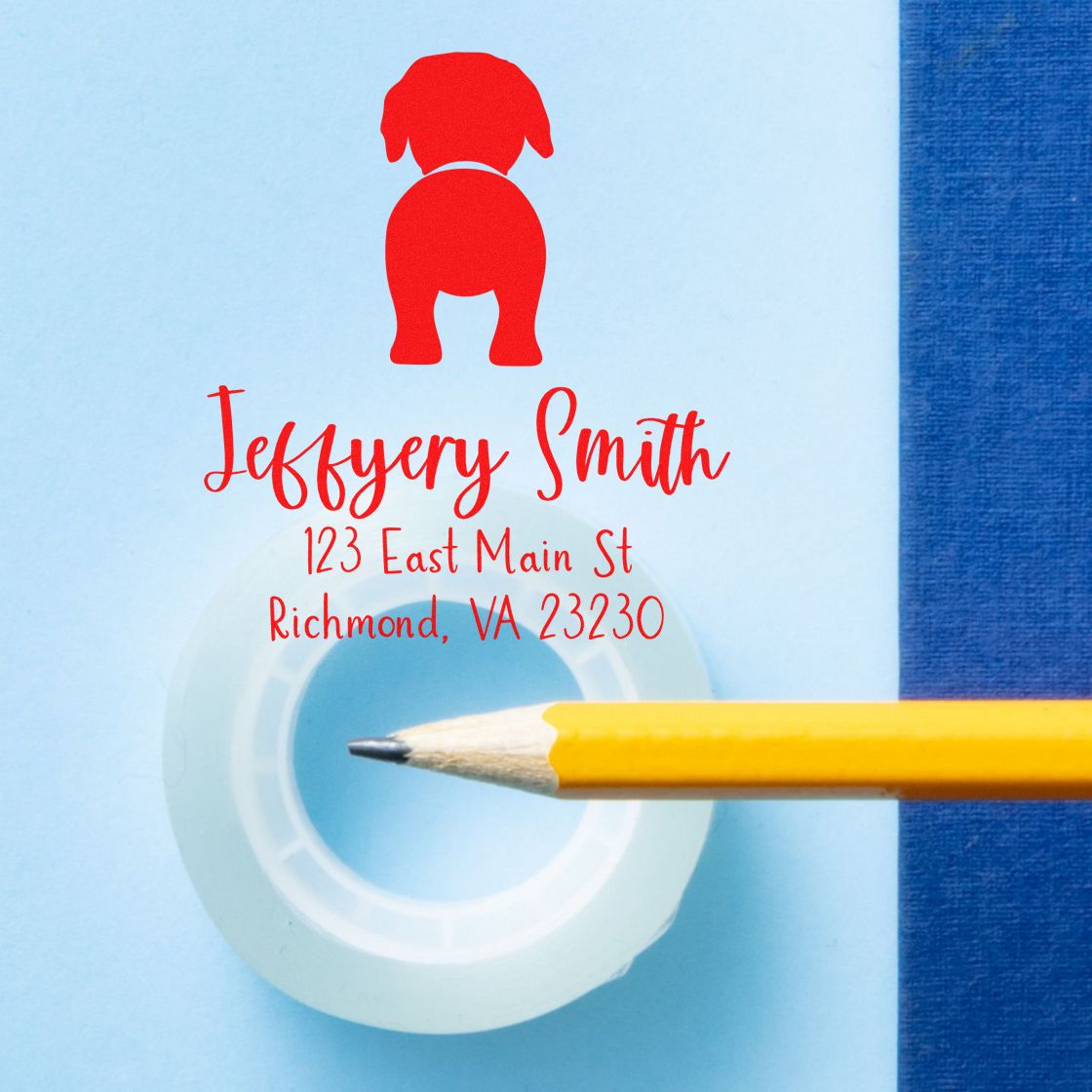 Slim Pre-Inked Rottweiler Custom Address Label Rubber Stamp - Engineer Seal Stamps