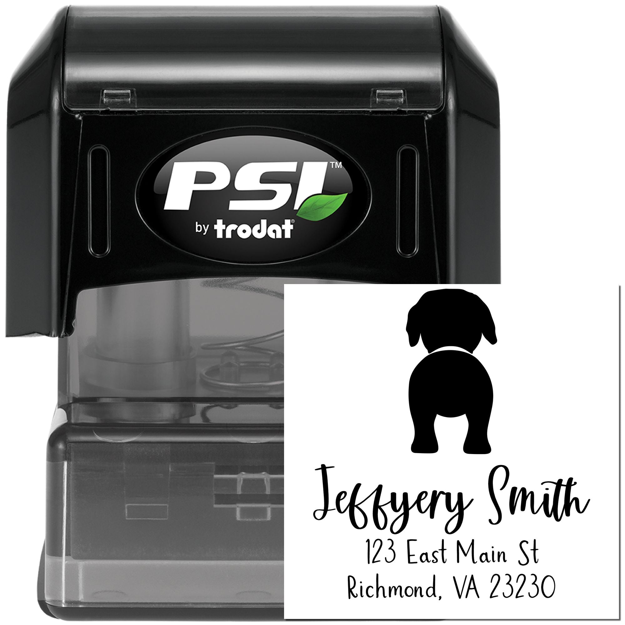 PSI Pre-Inked Rottweiler Made-to-Order Refillable Address Stamp for Envelopes - Engineer Seal Stamps