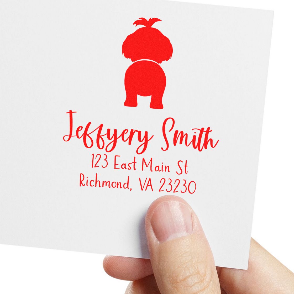 Wood Handle Shih Tzu Custom Mailing Address Stamp for Envelopes - Engineer Seal Stamps