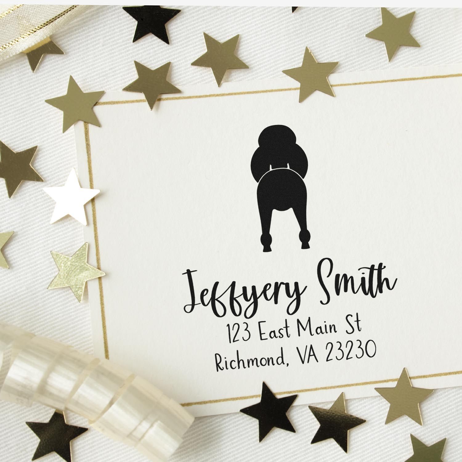 PSI Pre-Inked Standard Poodle Made-to-Order Return Address Stamp - Engineer Seal Stamps