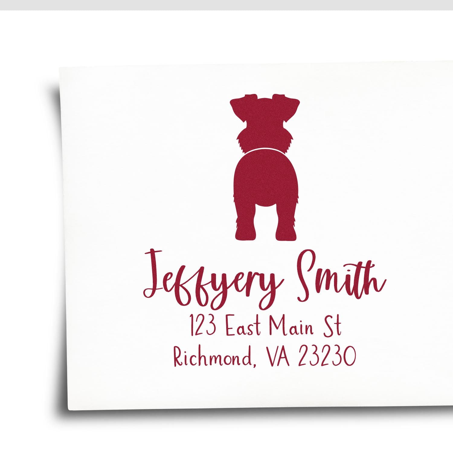 Wood Handle Standard Schnauzer Custom Mailing Address Stamper - Engineer Seal Stamps
