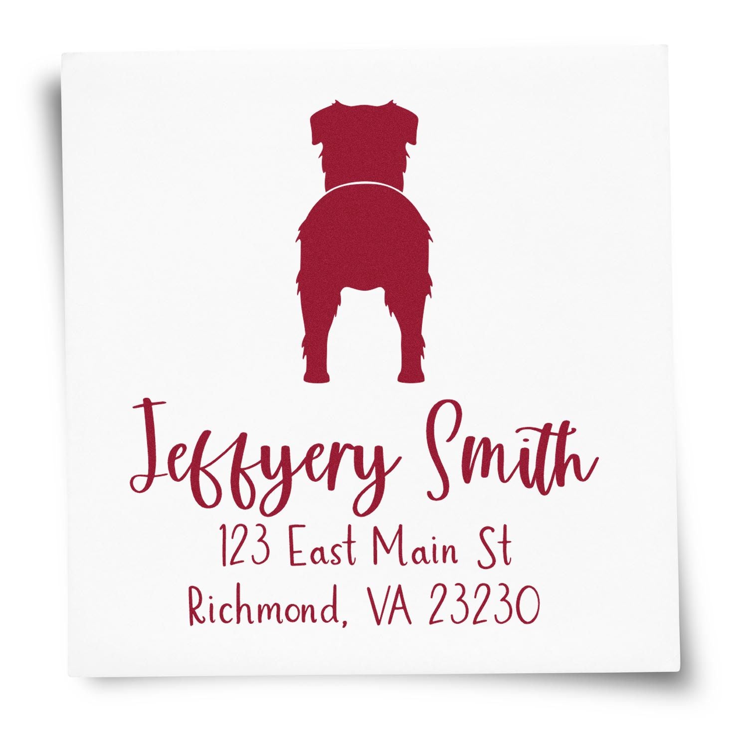 Wood Handle Toy Australian Shepherd Custom Mailing Address Stamper - Engineer Seal Stamps