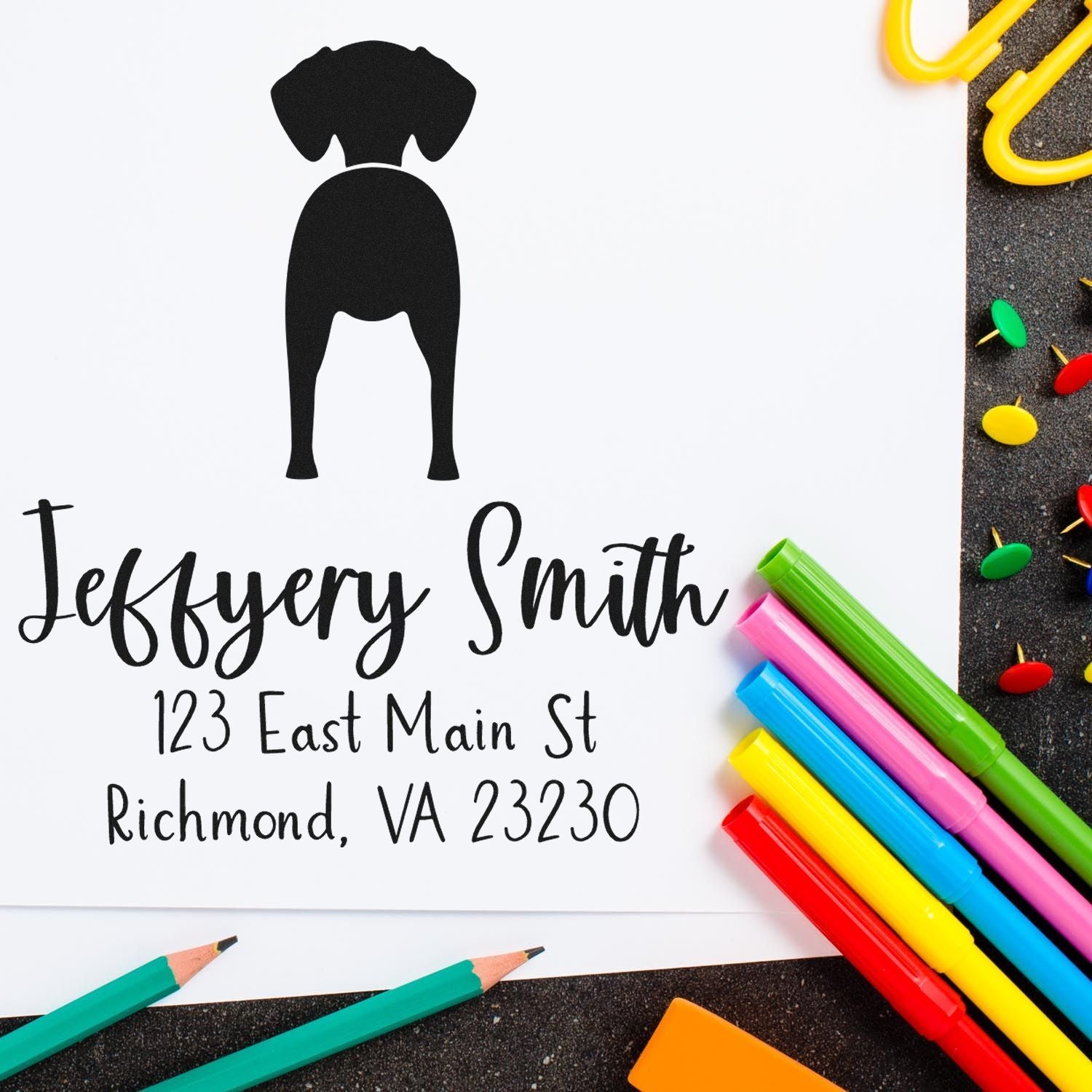 PSI Pre-Inked Vizsla Made-to-Order Return Address Stamper - Engineer Seal Stamps
