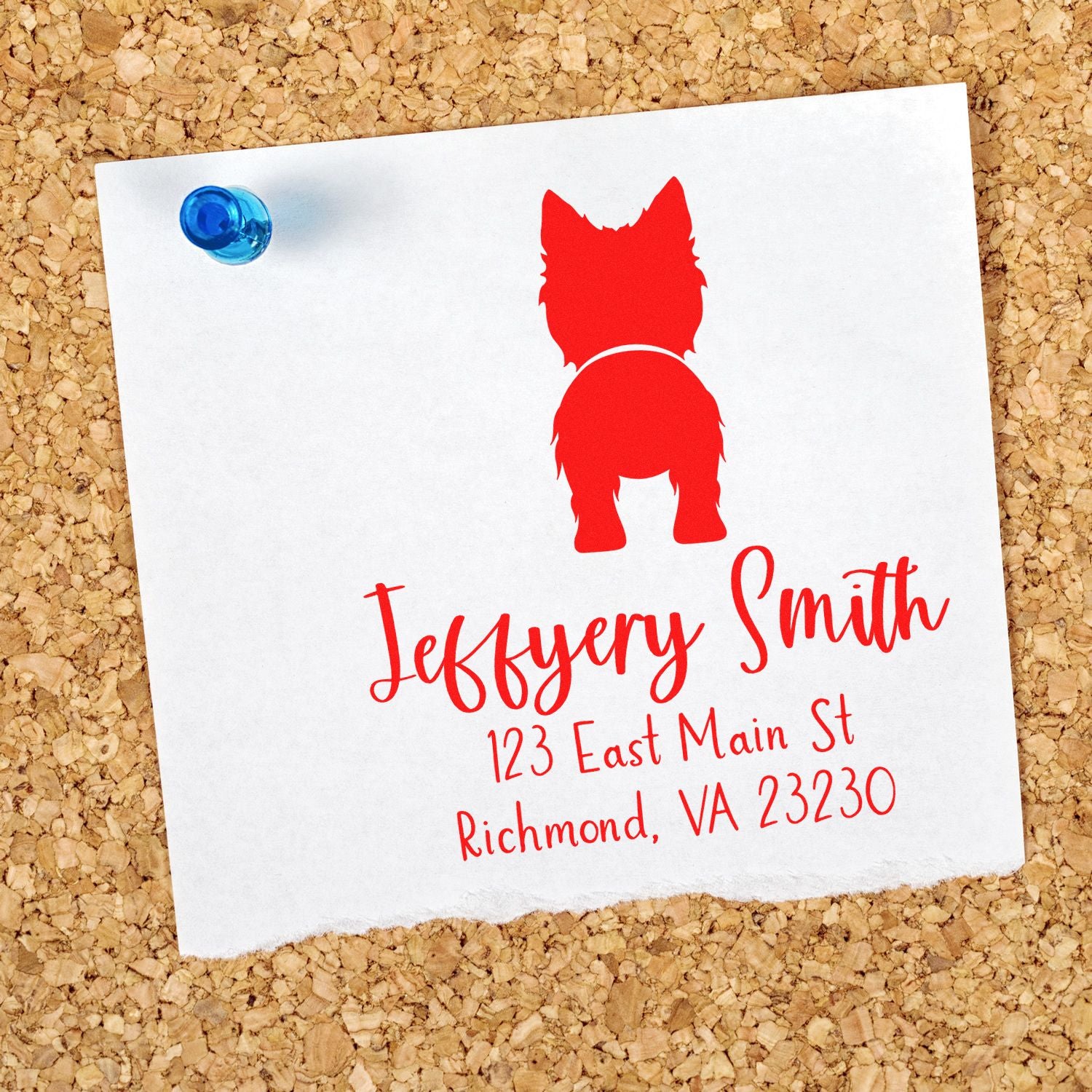 Slim Pre-Inked West Highland White Terrier Custom Custom Address Stamp - Engineer Seal Stamps