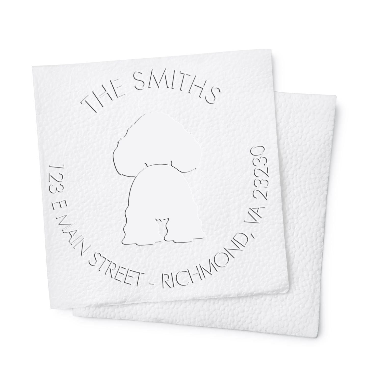 Soft Personalized Mailing Seal Embosser with American Cocker Spaniel Dog - Engineer Seal Stamps