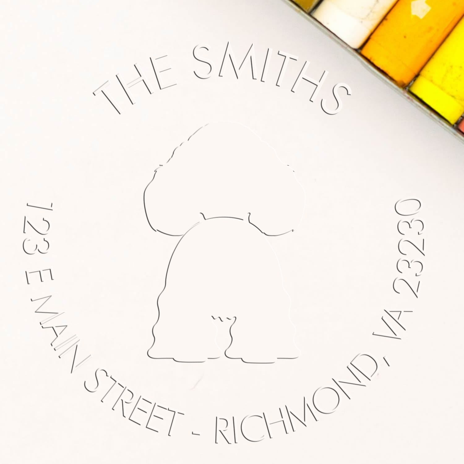 Soft Personalized Mailing Seal Embosser with American Cocker Spaniel Dog