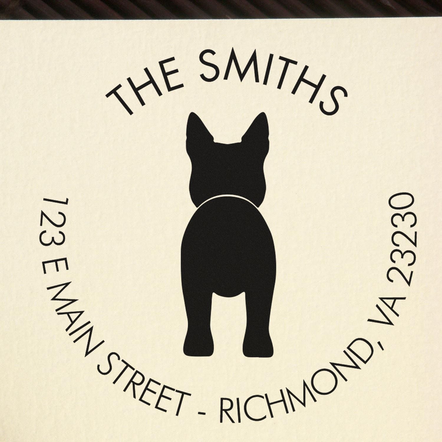 Wood Handle Australian Cattle Dog Custom Mailing Stamp for Envelopes - Engineer Seal Stamps