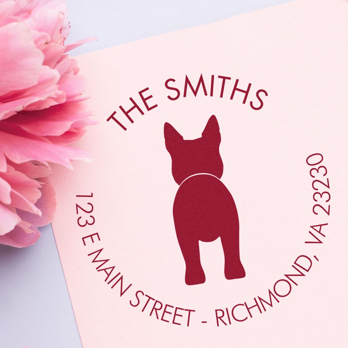 Wood Handle Australian Cattle Dog Custom Mailing Stamp for Envelopes - Engineer Seal Stamps