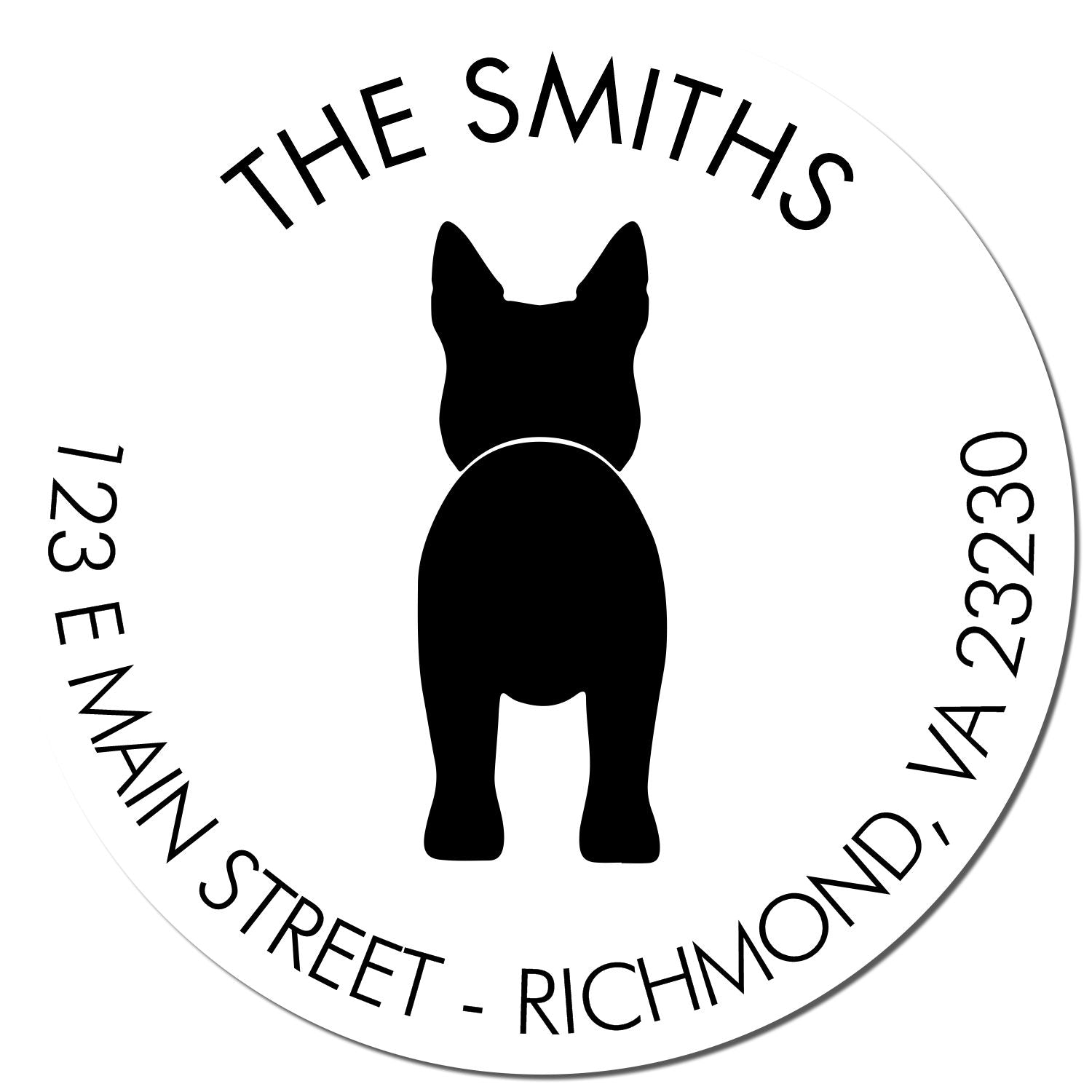 Slim Pre-Inked Australian Cattle Dog Custom Name and Address Rubber Stamp - Engineer Seal Stamps