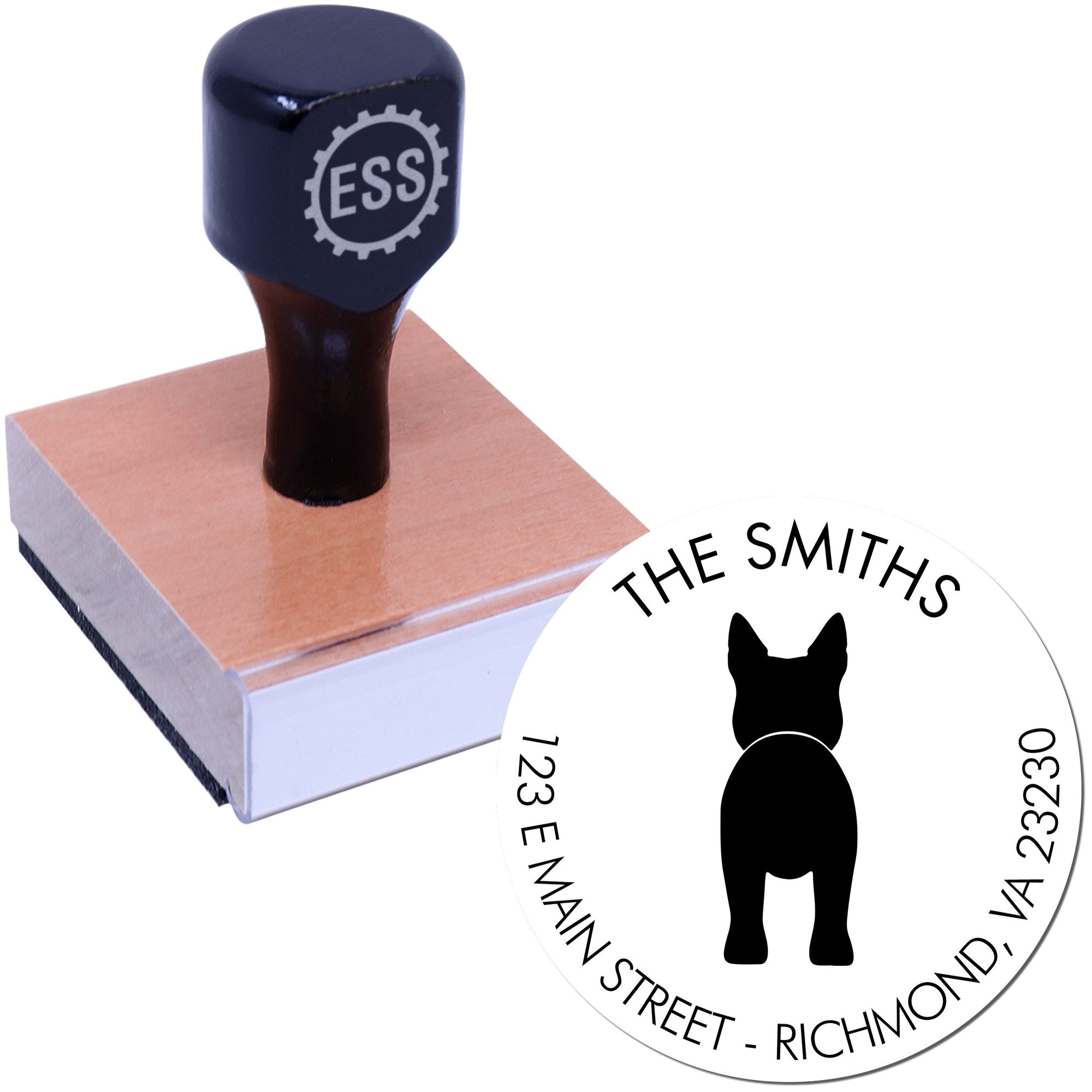 Wood Handle Australian Cattle Dog Custom Mailing Stamp for Envelopes - Engineer Seal Stamps
