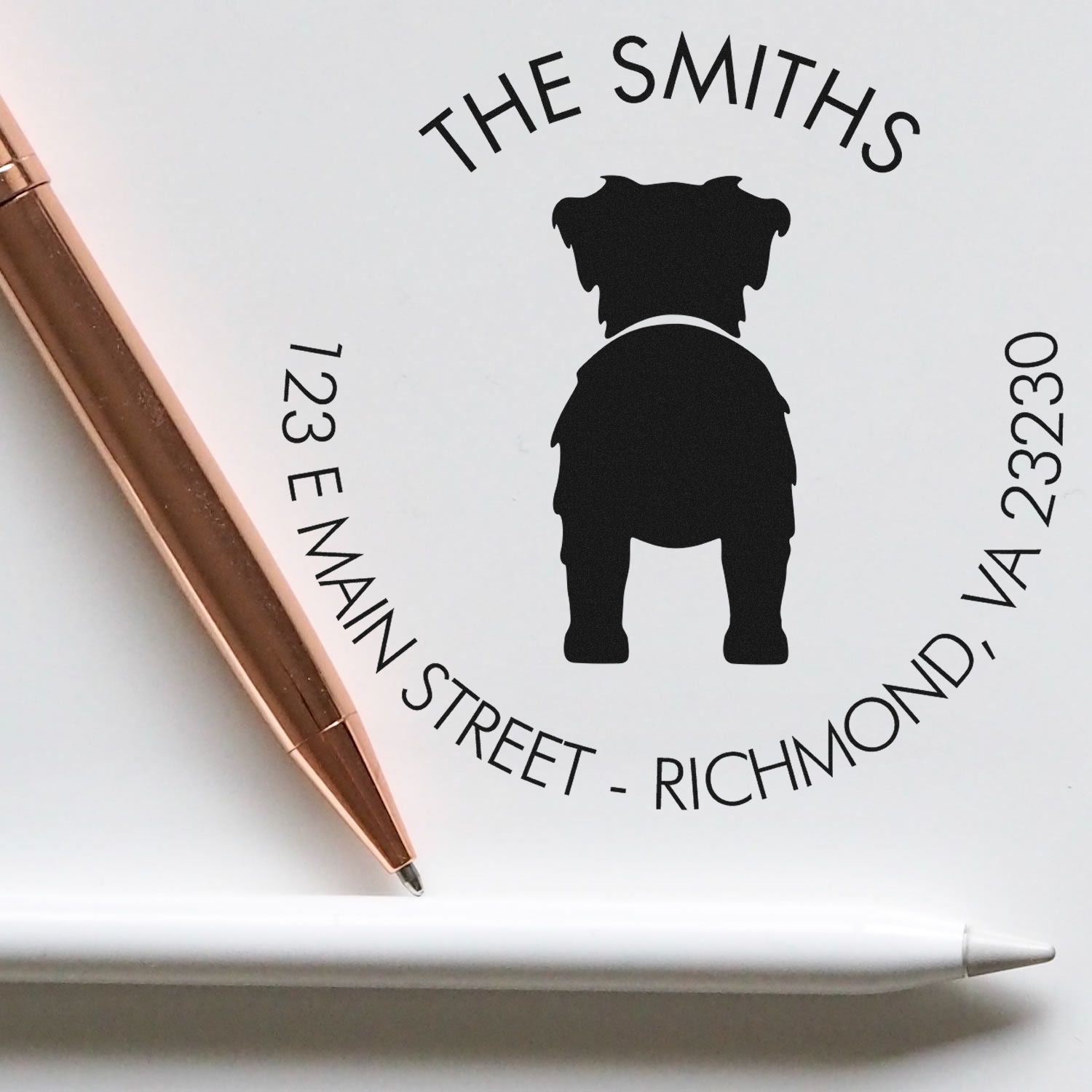 Slim Pre-Inked Australian Shepherd Custom Refillable Address Stamp - Engineer Seal Stamps