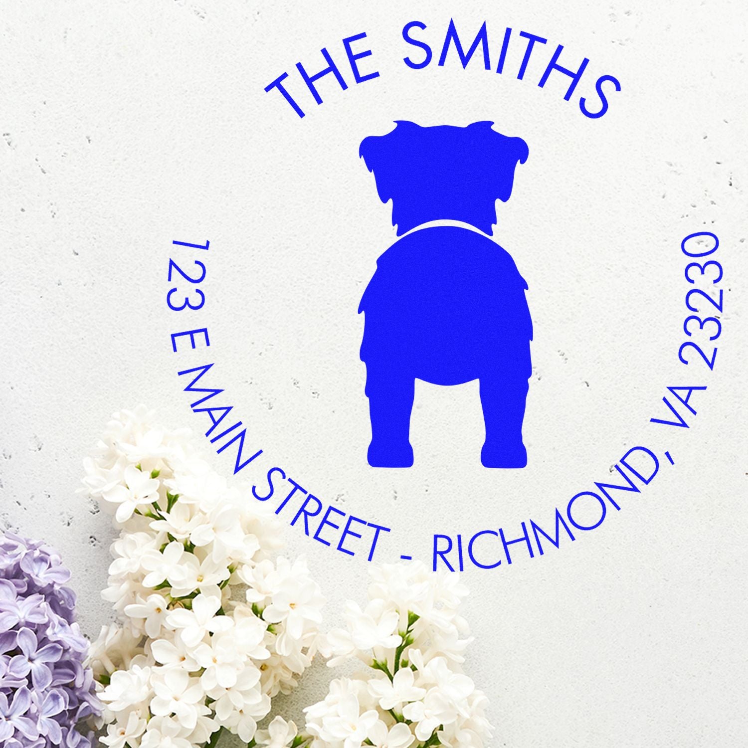 Slim Pre-Inked Australian Shepherd Custom Refillable Address Stamp - Engineer Seal Stamps