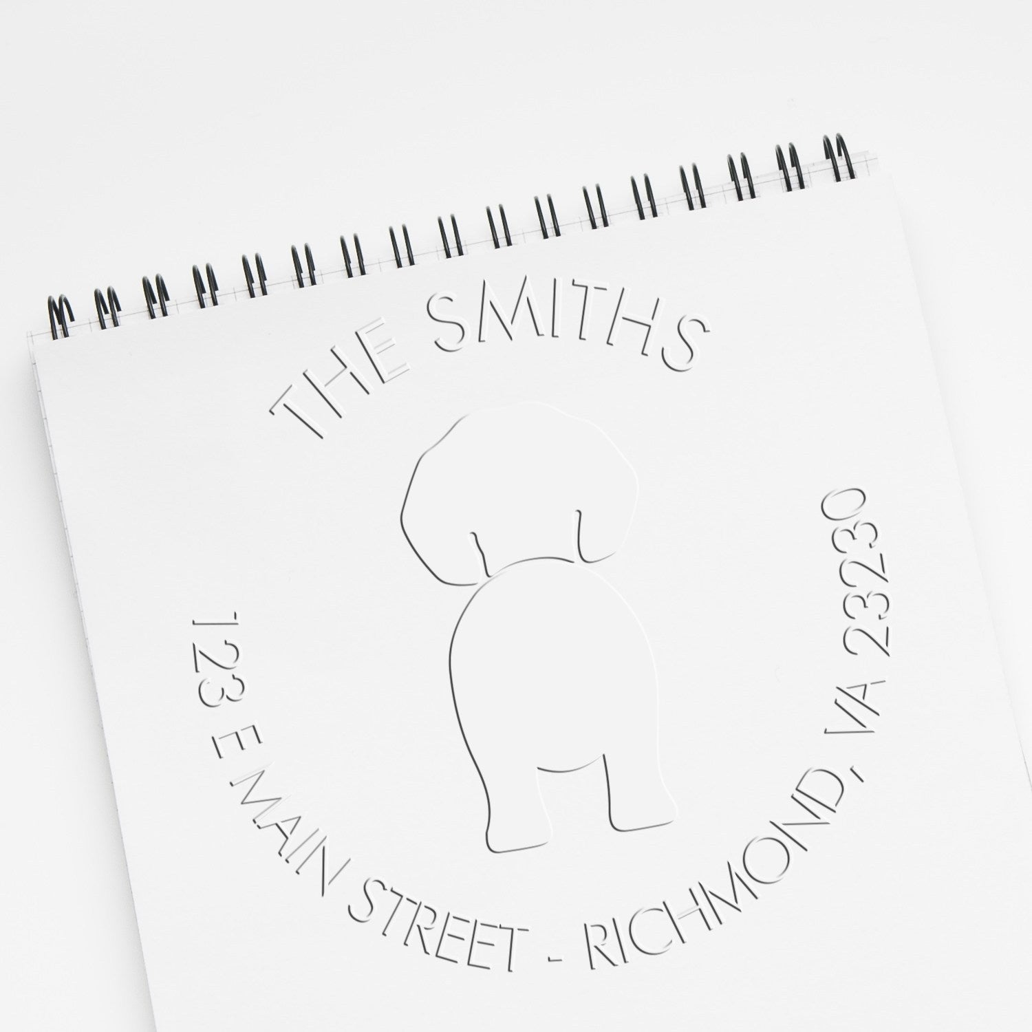 Hybrid Beagle Dog Custom Mailing Embossing Stamp - Engineer Seal Stamps