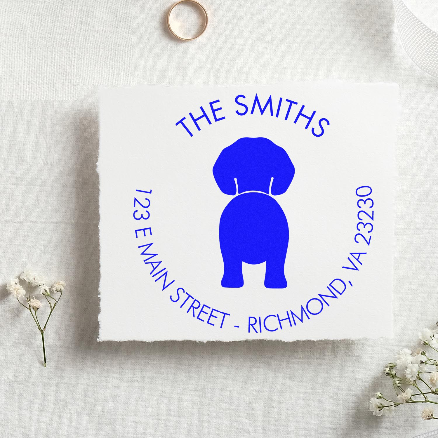 Slim Pre-Inked Beagle Custom Easy-To-Use Address Stamp - Engineer Seal Stamps