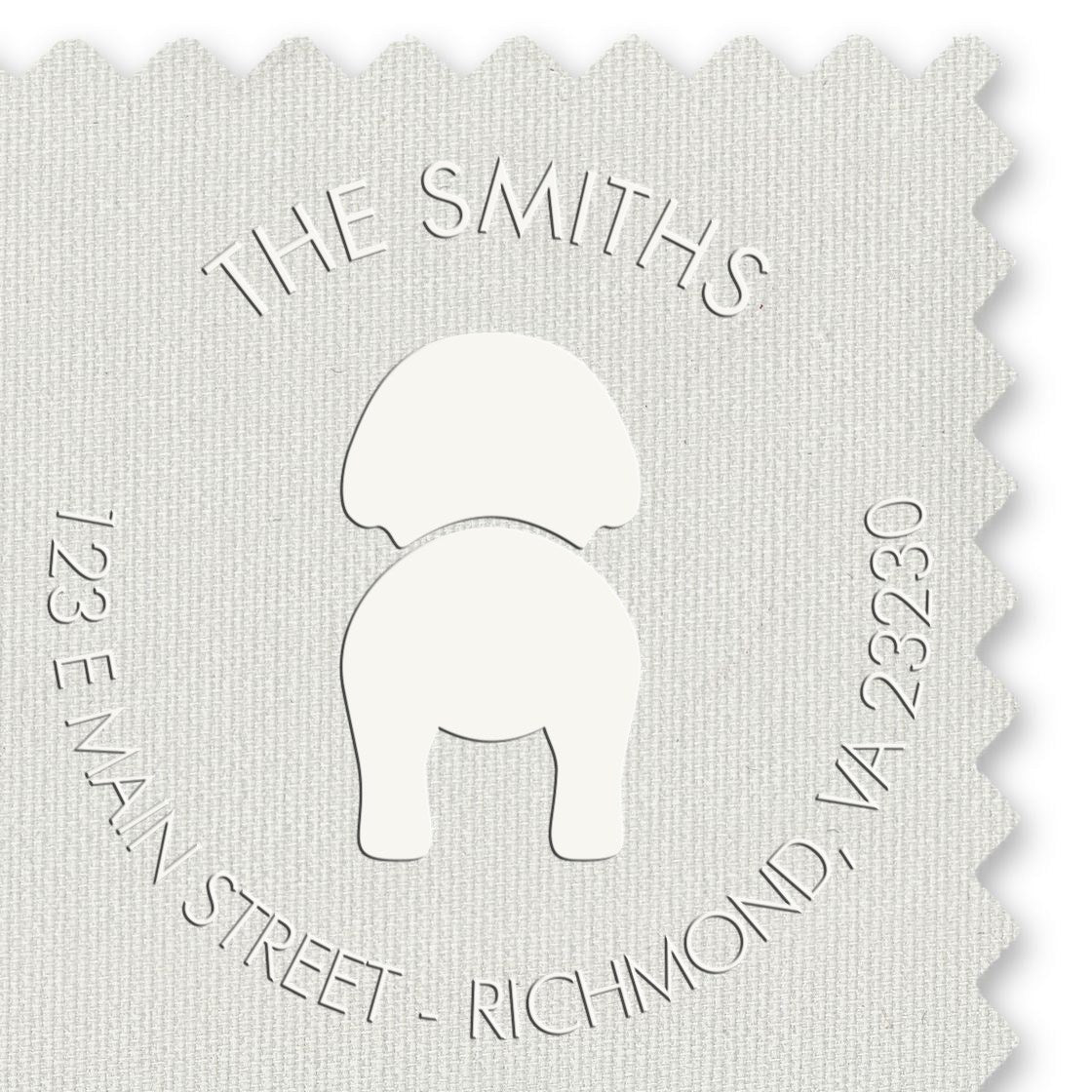 Soft Personalized Address Embosser Seal with Bichon Frise Dog