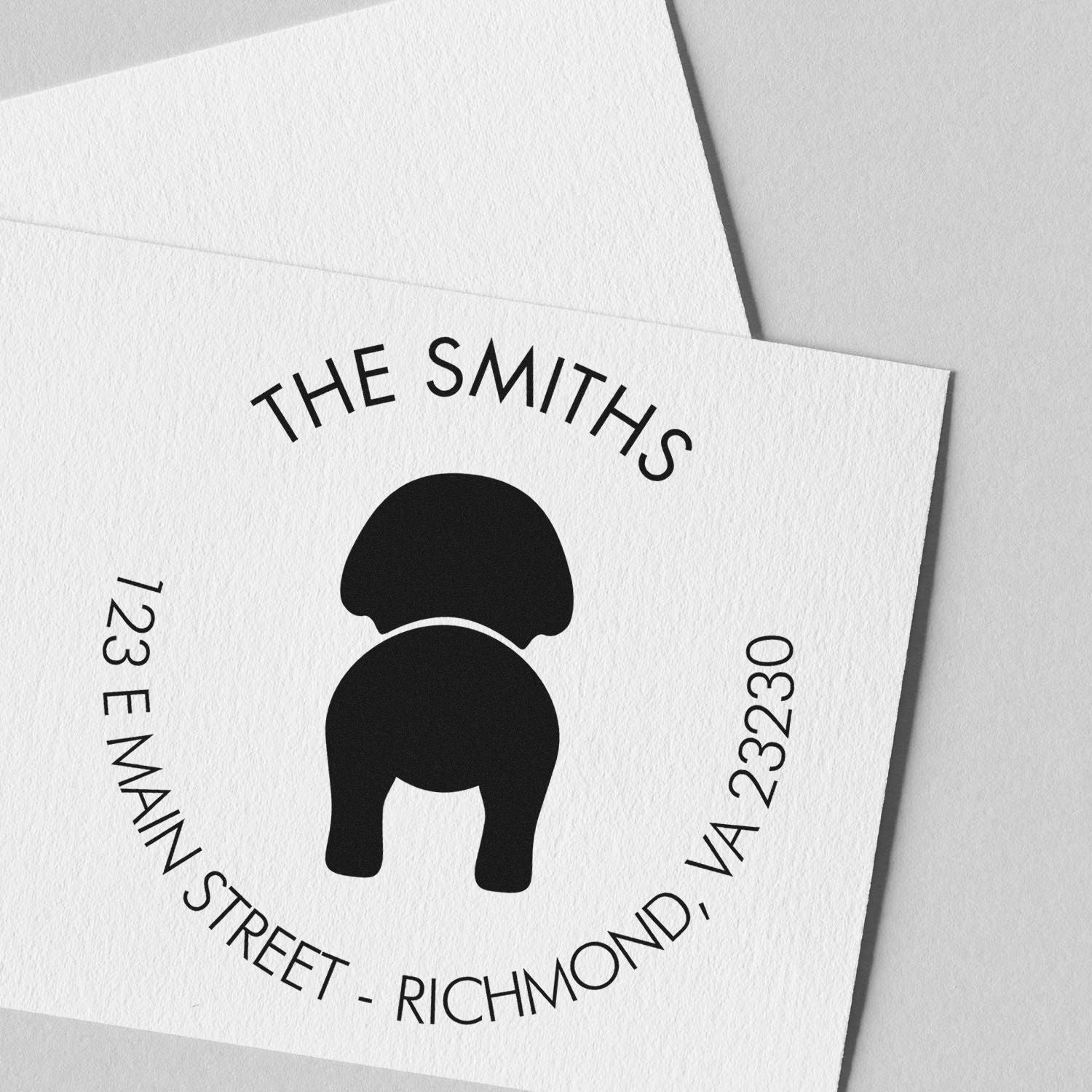 Self-Inking Bichon Frise Custom-Made Mail Address Stamp for Envelopes - Engineer Seal Stamps