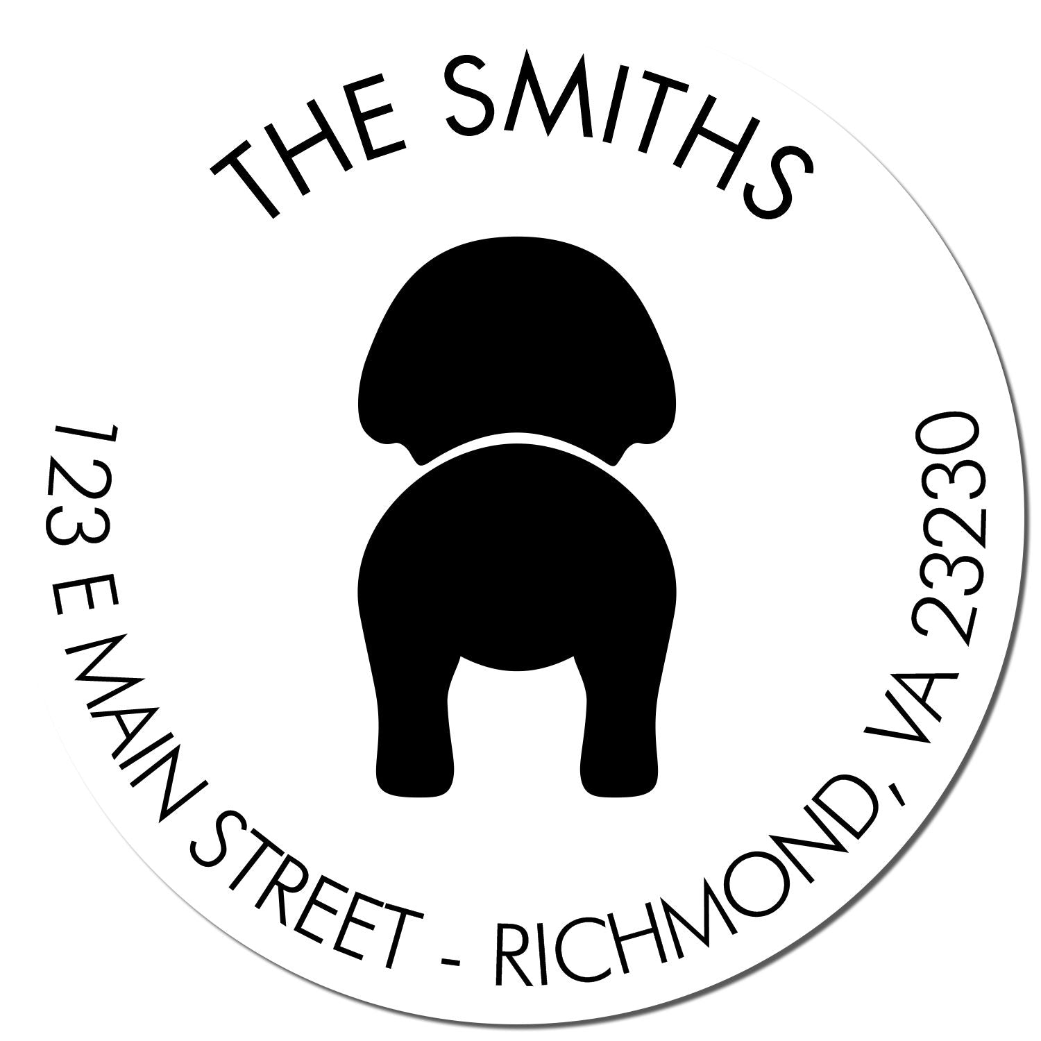 Slim Pre-Inked Bichon Frise Custom Rubber Address Stamp - Engineer Seal Stamps