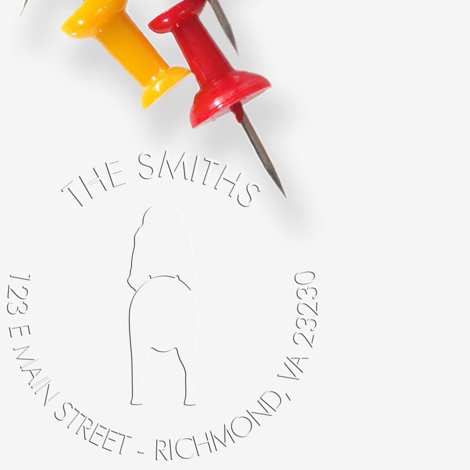 Soft Personalized Address Seal Embosser with Bloodhound Dog