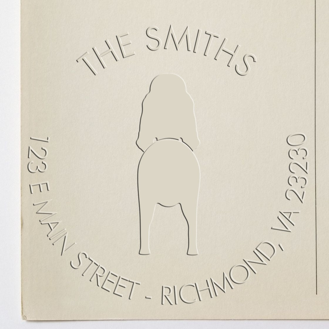 Soft Personalized Address Seal Embosser with Bloodhound Dog