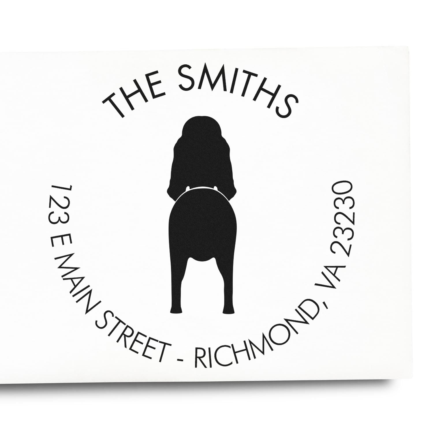 Wood Handle Bloodhound Custom Name and Address Stamp for Envelopes - Engineer Seal Stamps