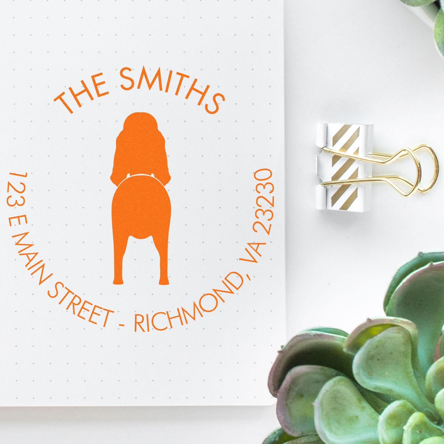 Slim Pre-Inked Bloodhound Custom Rubber Address Rubber Stamp - Engineer Seal Stamps