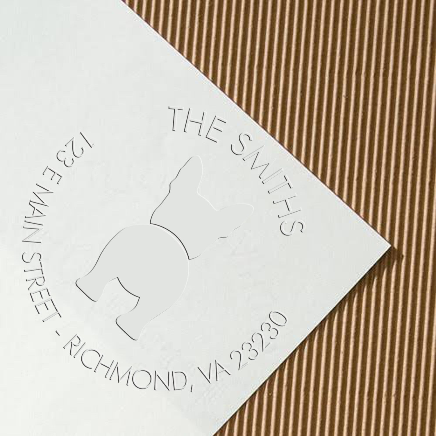 Soft Personalized Address Embossing Stamp with Boston Terrier Dog - Engineer Seal Stamps