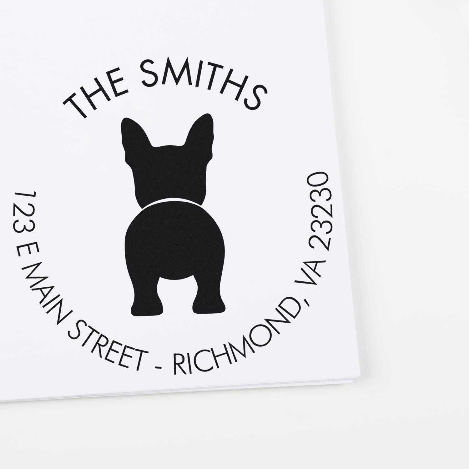 Self-Inking Boston Terrier Custom-Made Mail Label Stamp - Engineer Seal Stamps