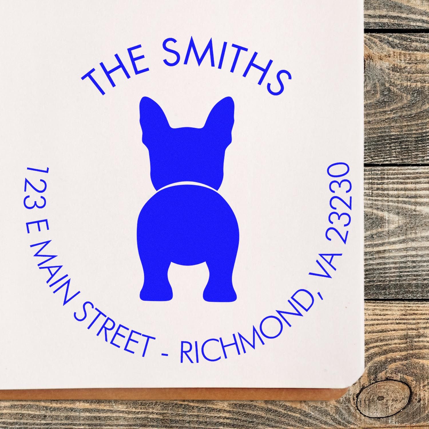 Slim Pre-Inked Boston Terrier Custom Mail Rubber Stamp - Engineer Seal Stamps