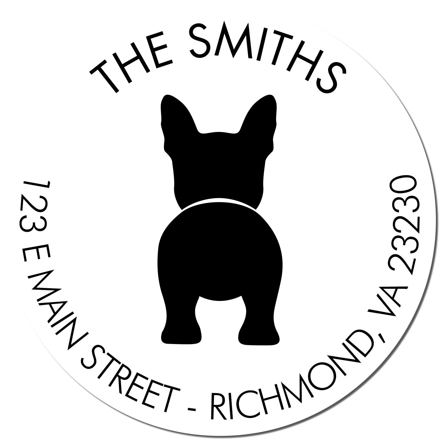 Wood Handle Boston Terrier Custom Name and Address Stamper - Engineer Seal Stamps