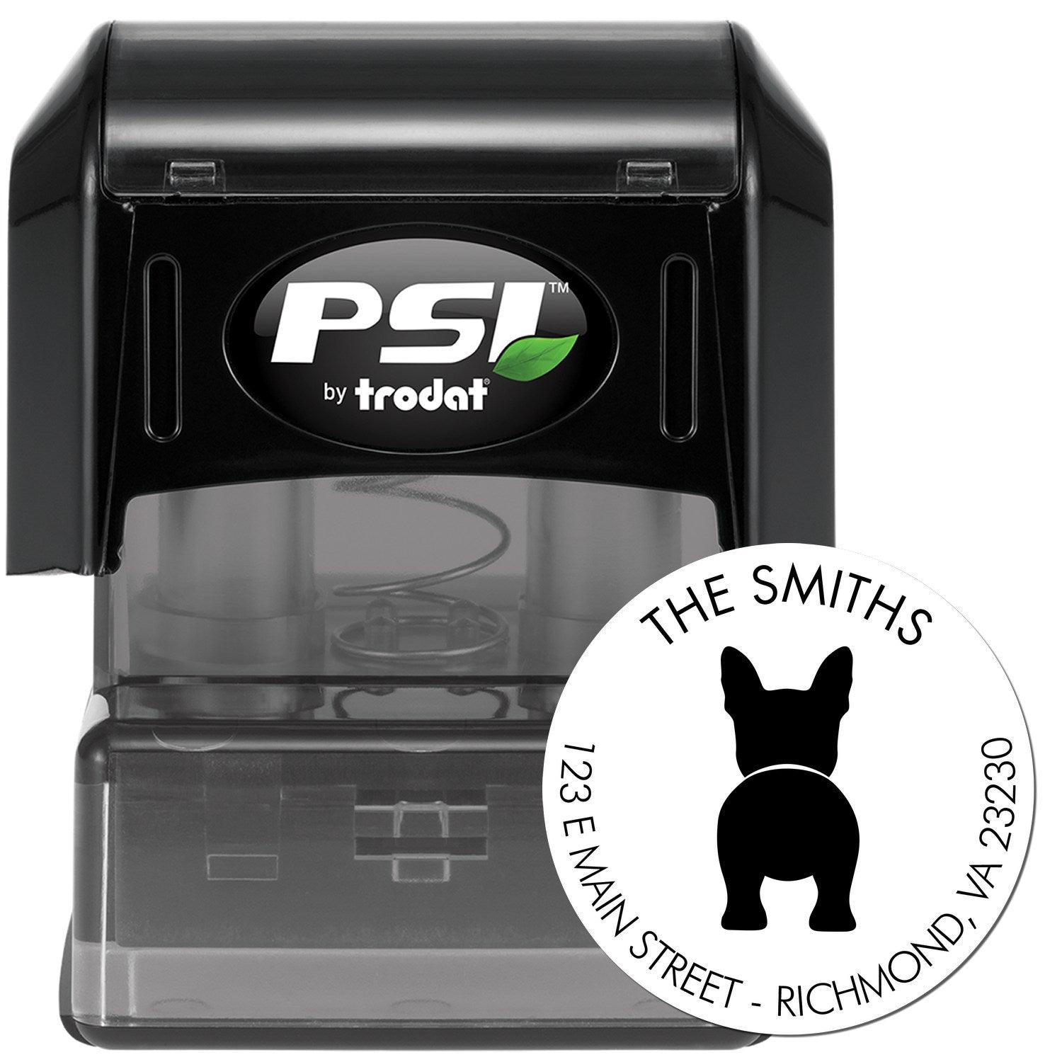 PSI Pre-Inked Boston Terrier Mail Stamp for Envelopes - Engineer Seal Stamps