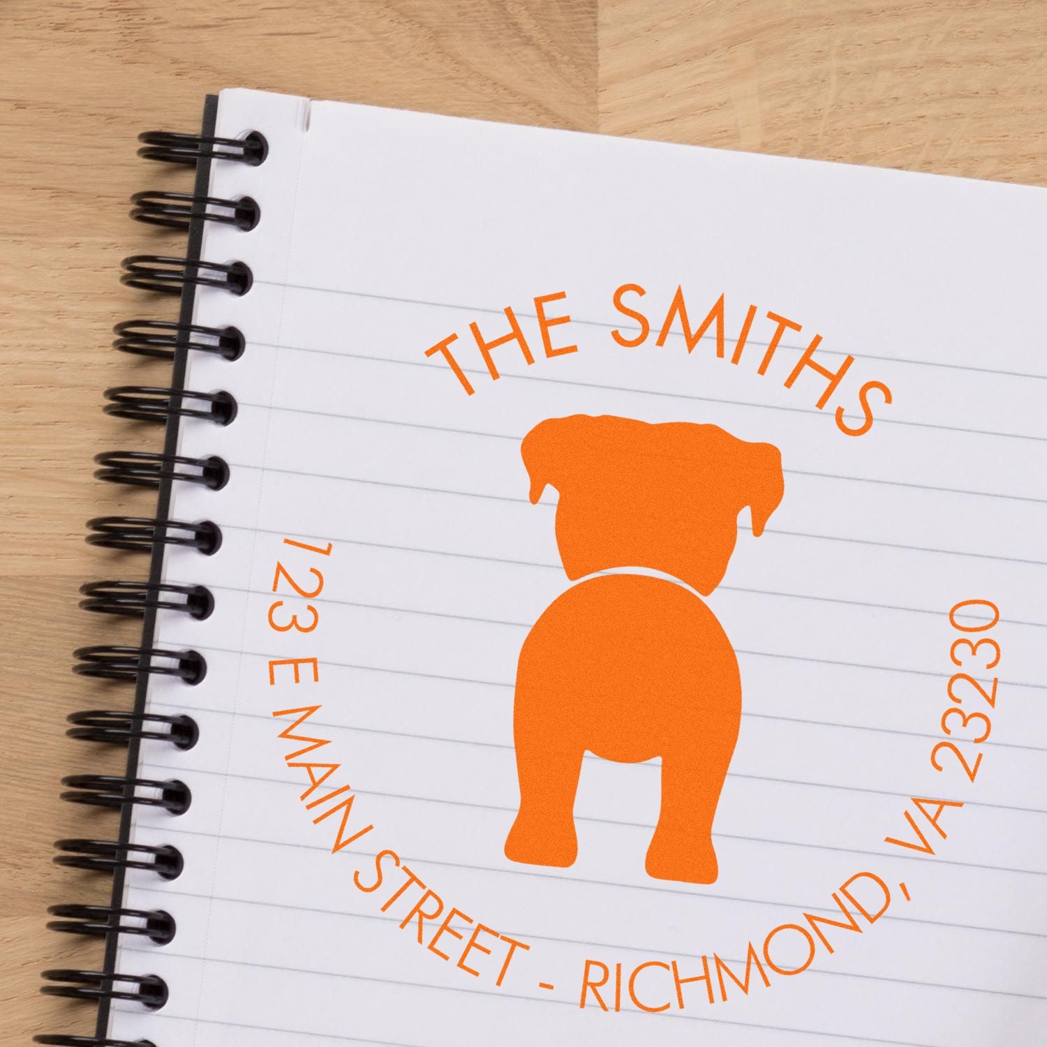 Wood Handle Boxer Custom Name and Address Stamper - Engineer Seal Stamps