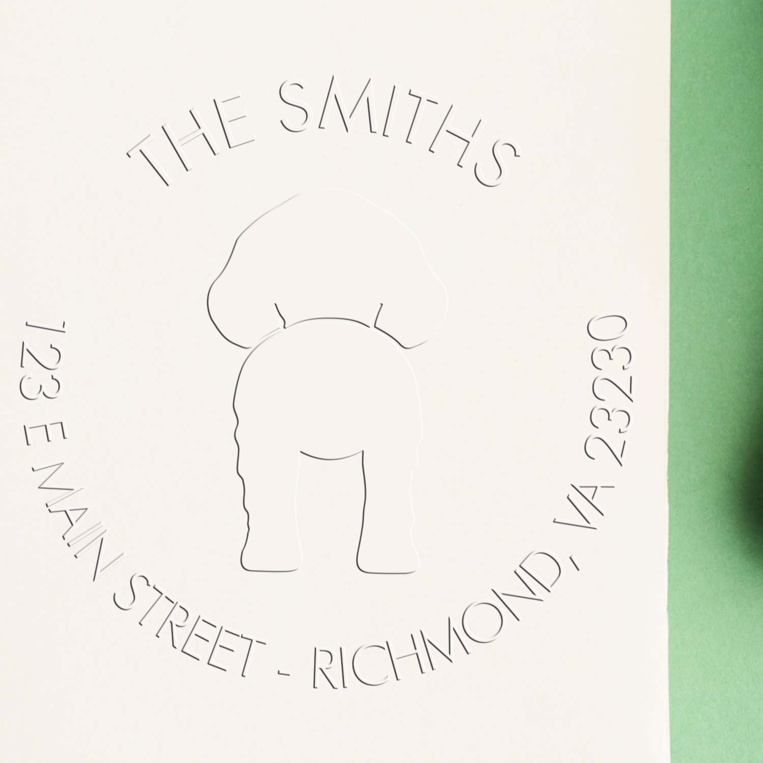 Soft Personalized Address Seal Stamp with Brittany Dog - Engineer Seal Stamps