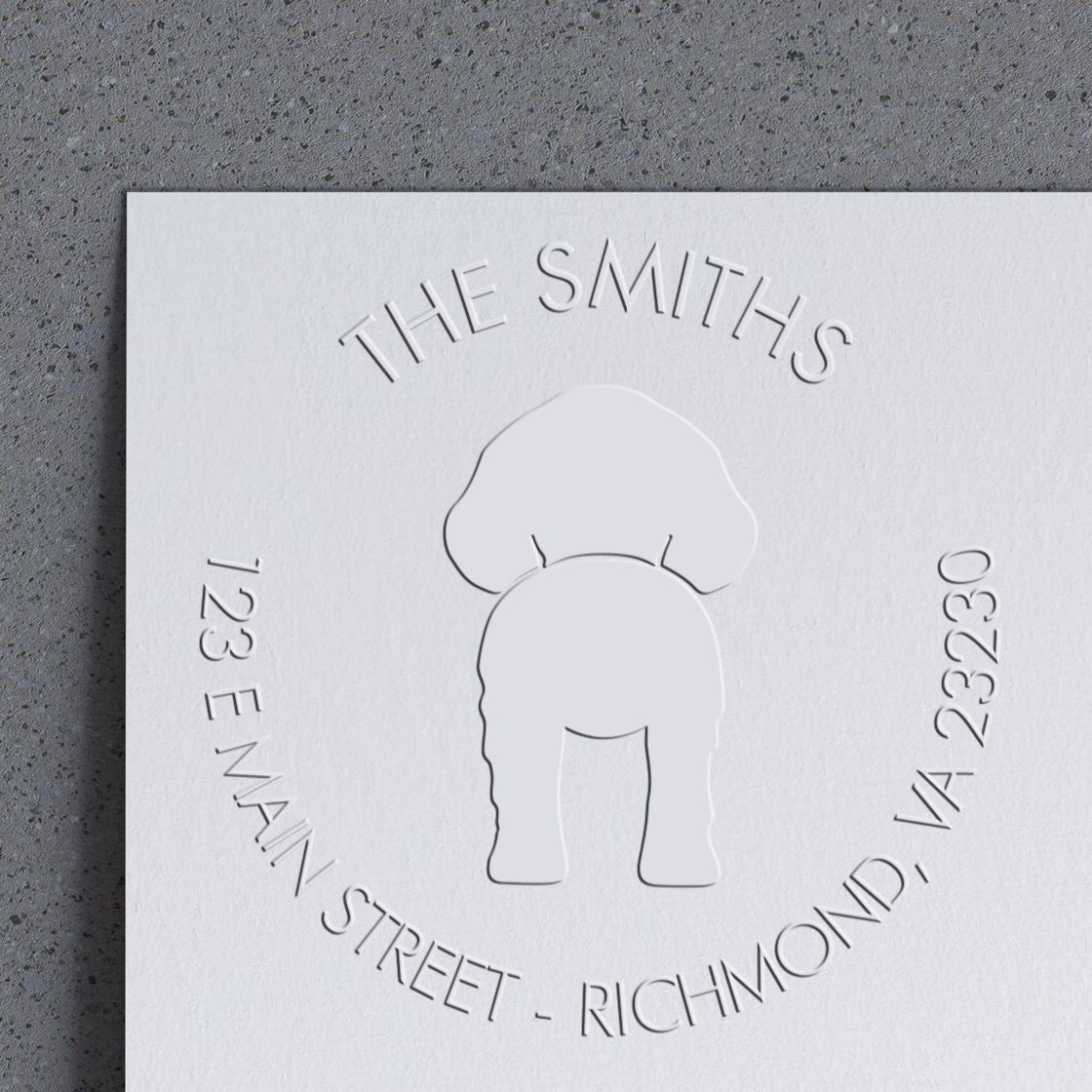 Hybrid Brittany Dog Custom Address Embossing Stamp - Engineer Seal Stamps