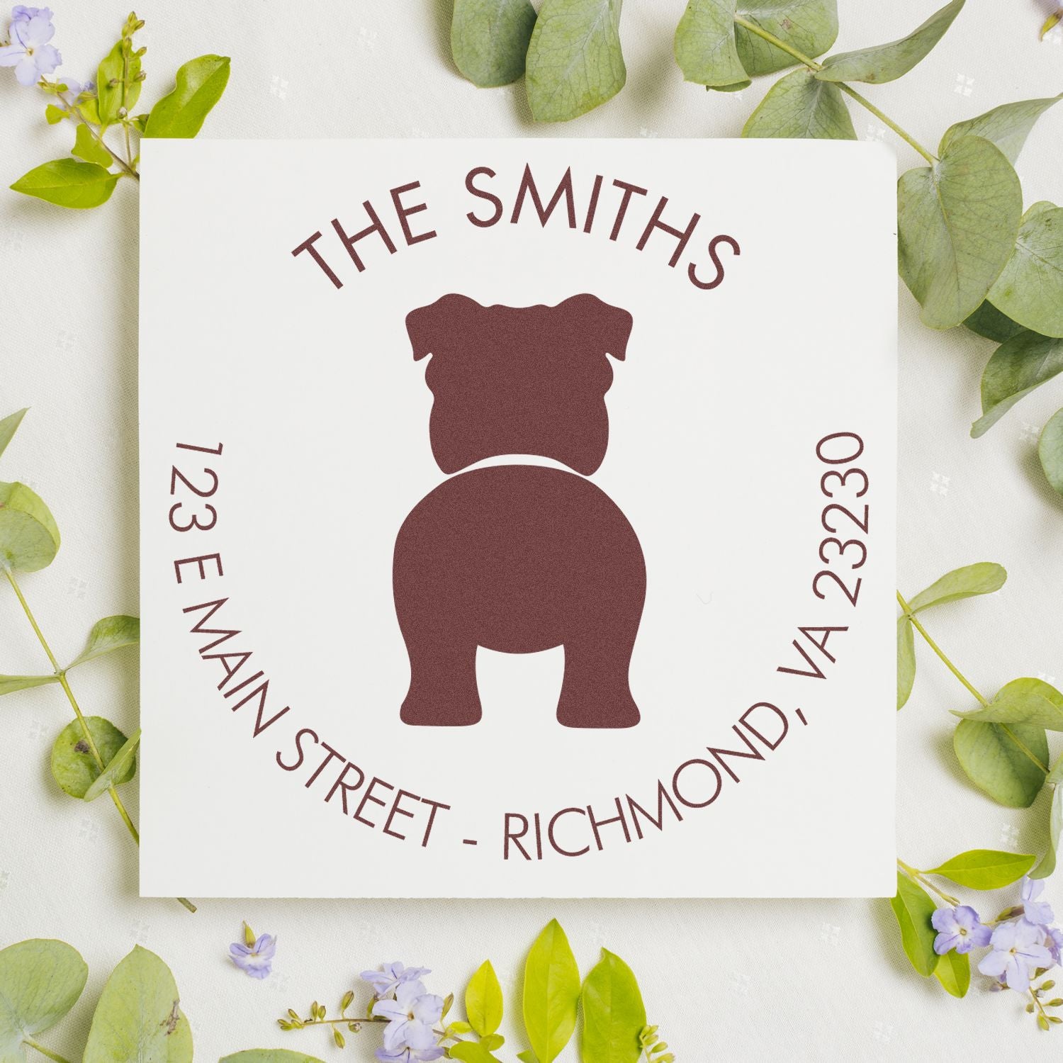 Wood Handle Bulldog Custom New Address Rubber Stamp - Engineer Seal Stamps