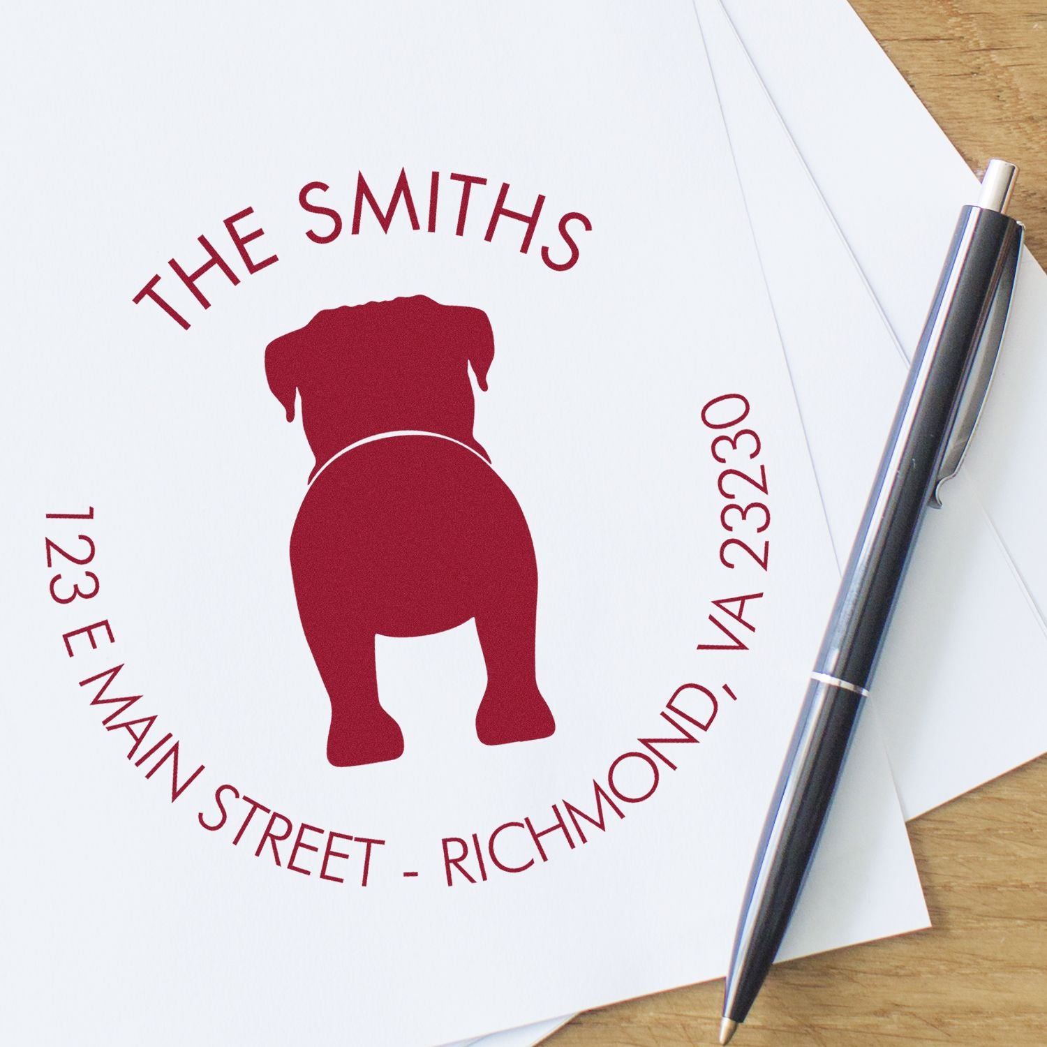 Slim Pre-Inked Bullmastiff Custom House Address Rubber Stamp - Engineer Seal Stamps