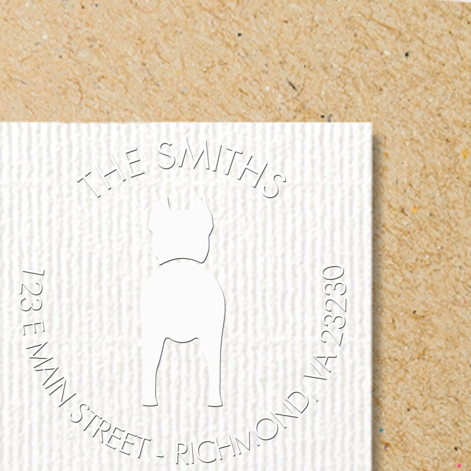 Soft Personalized Home Address Embosser with Cane Corso Dog - Engineer Seal Stamps