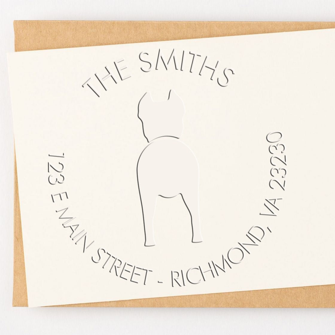 Soft Personalized Home Address Embosser with Cane Corso Dog