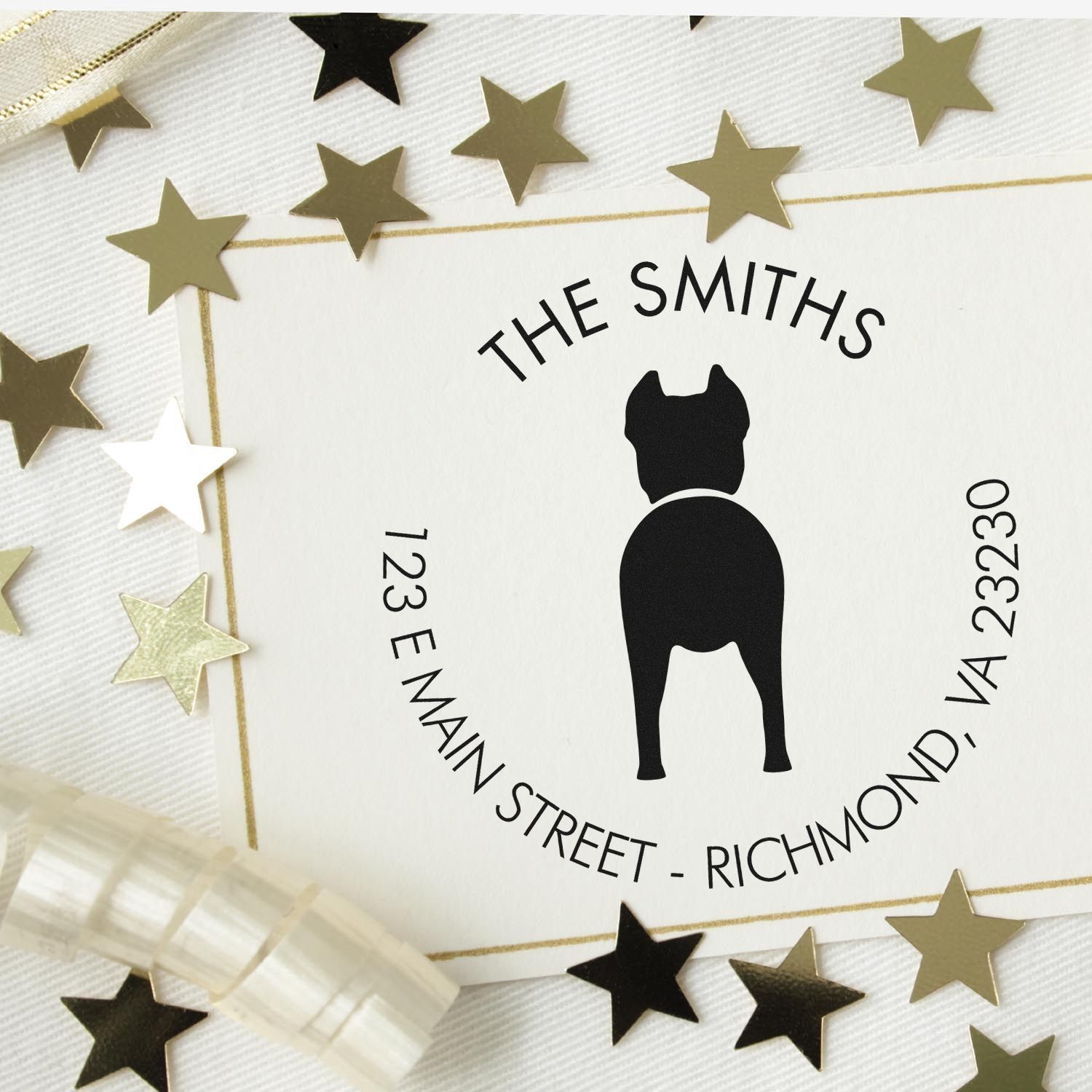 Slim Pre-Inked Cane Corso Custom Home Address Stamp - Engineer Seal Stamps