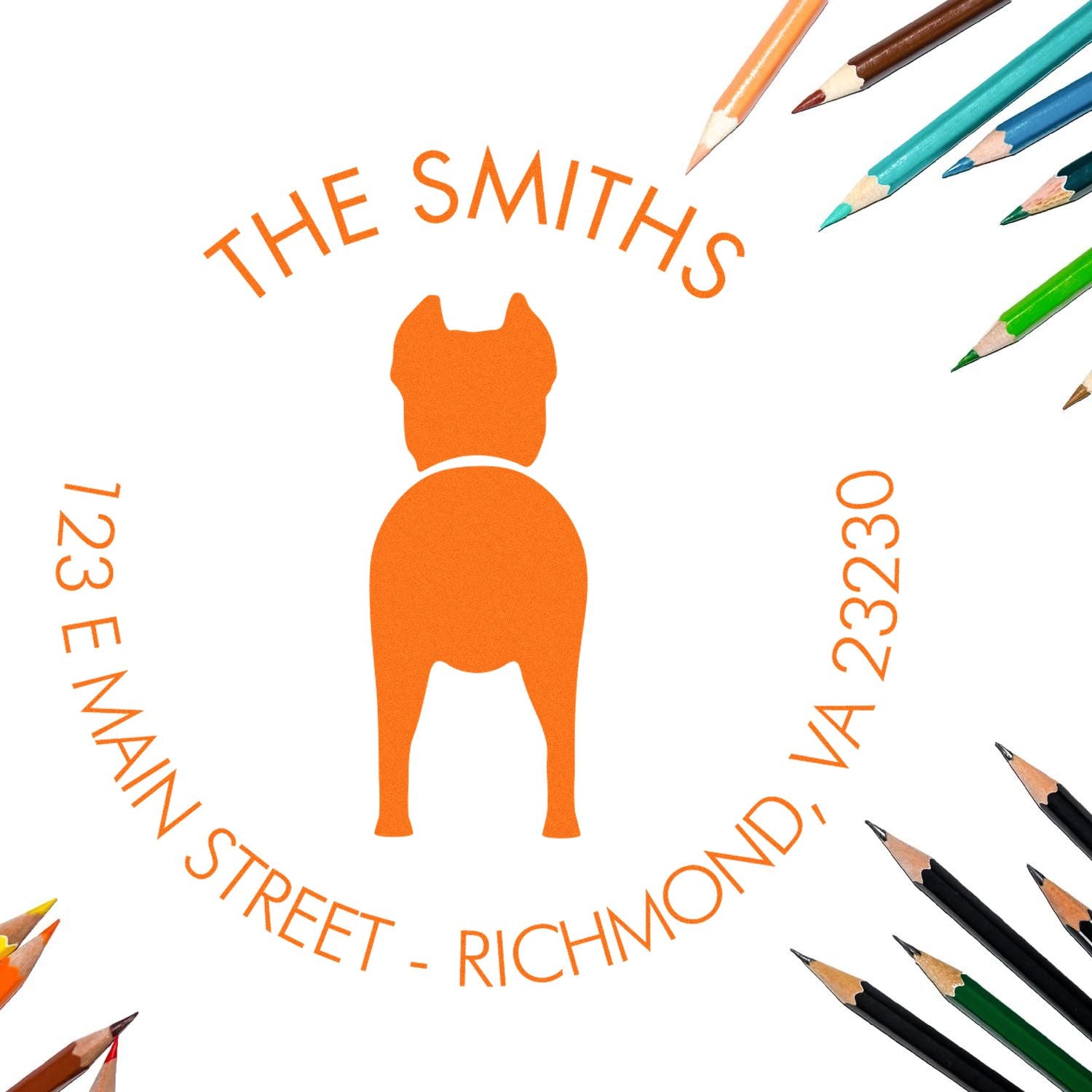 Slim Pre-Inked Cane Corso Custom Home Address Stamp - Engineer Seal Stamps