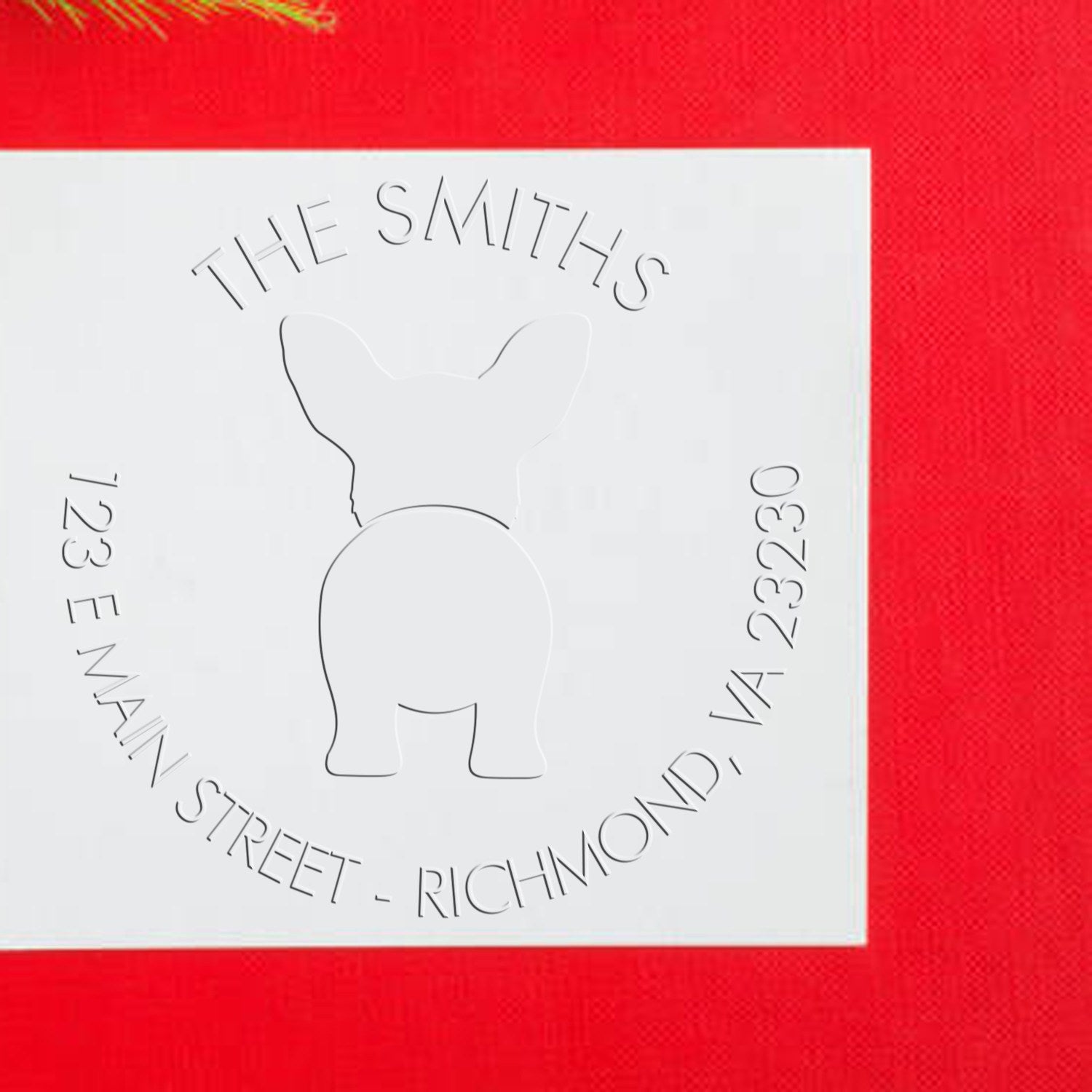 Soft Personalized Home Address Embosser Seal with Cardigan Welsh Corgi Dog - Engineer Seal Stamps